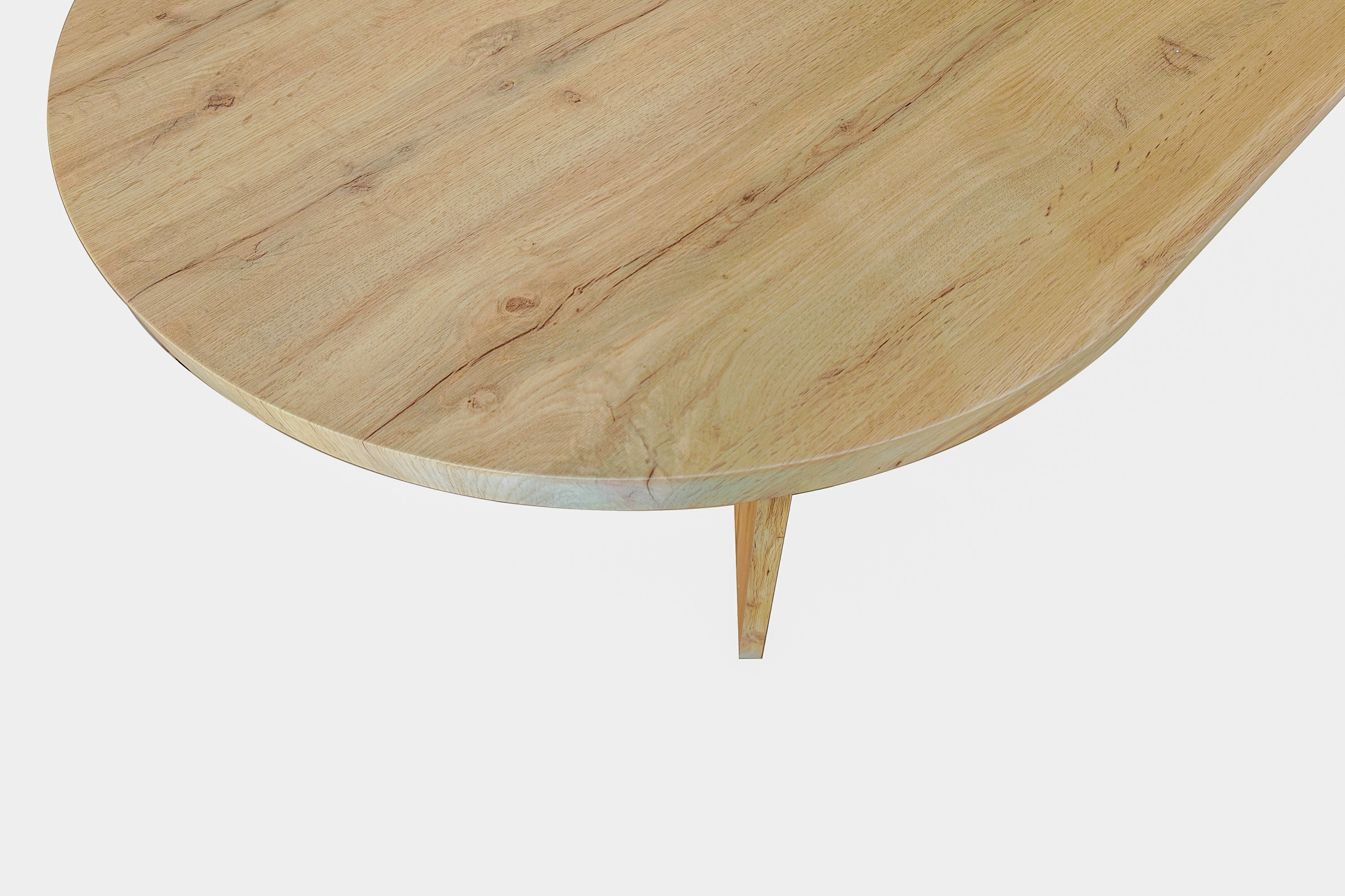 Esstisch 204 x 90 cm Holz Wildeiche-Optik gerade Kante oval V-Gestell OVI Esstisch 204 x 90 cm Holz Wildeiche-Optik gerade Kante oval V-Gestell OVI