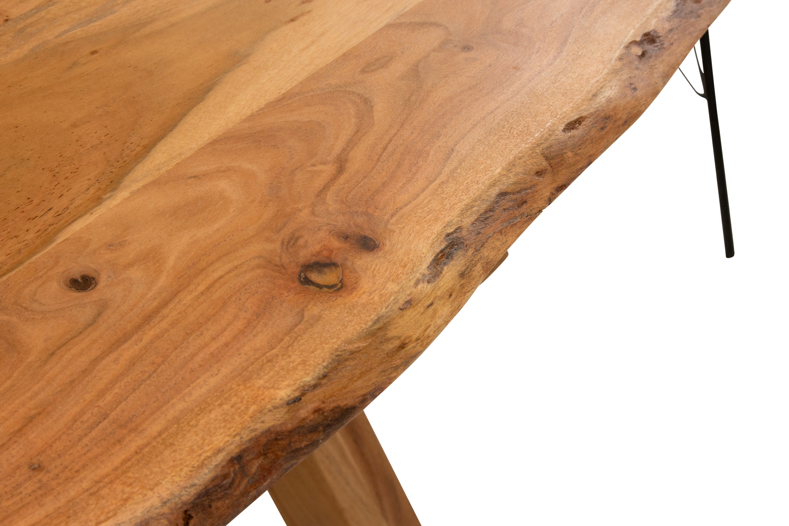 Esstisch Baumkante massiv Akazie natur 240 x 100 cm Spider-Gestell Holz natur PRAG