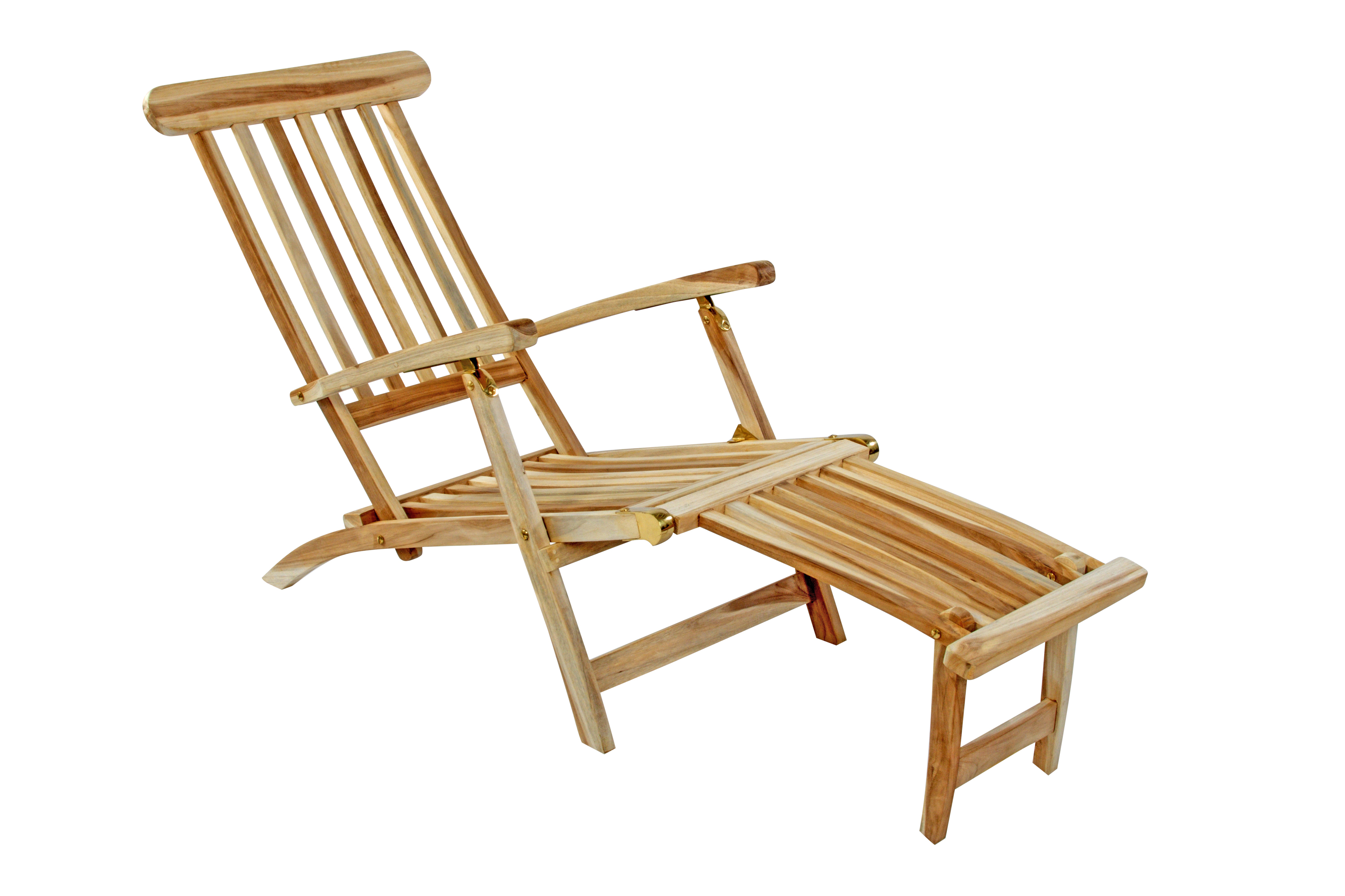 Gartenliege klappbar Teakholz Deckchair 150 cm PUCCON