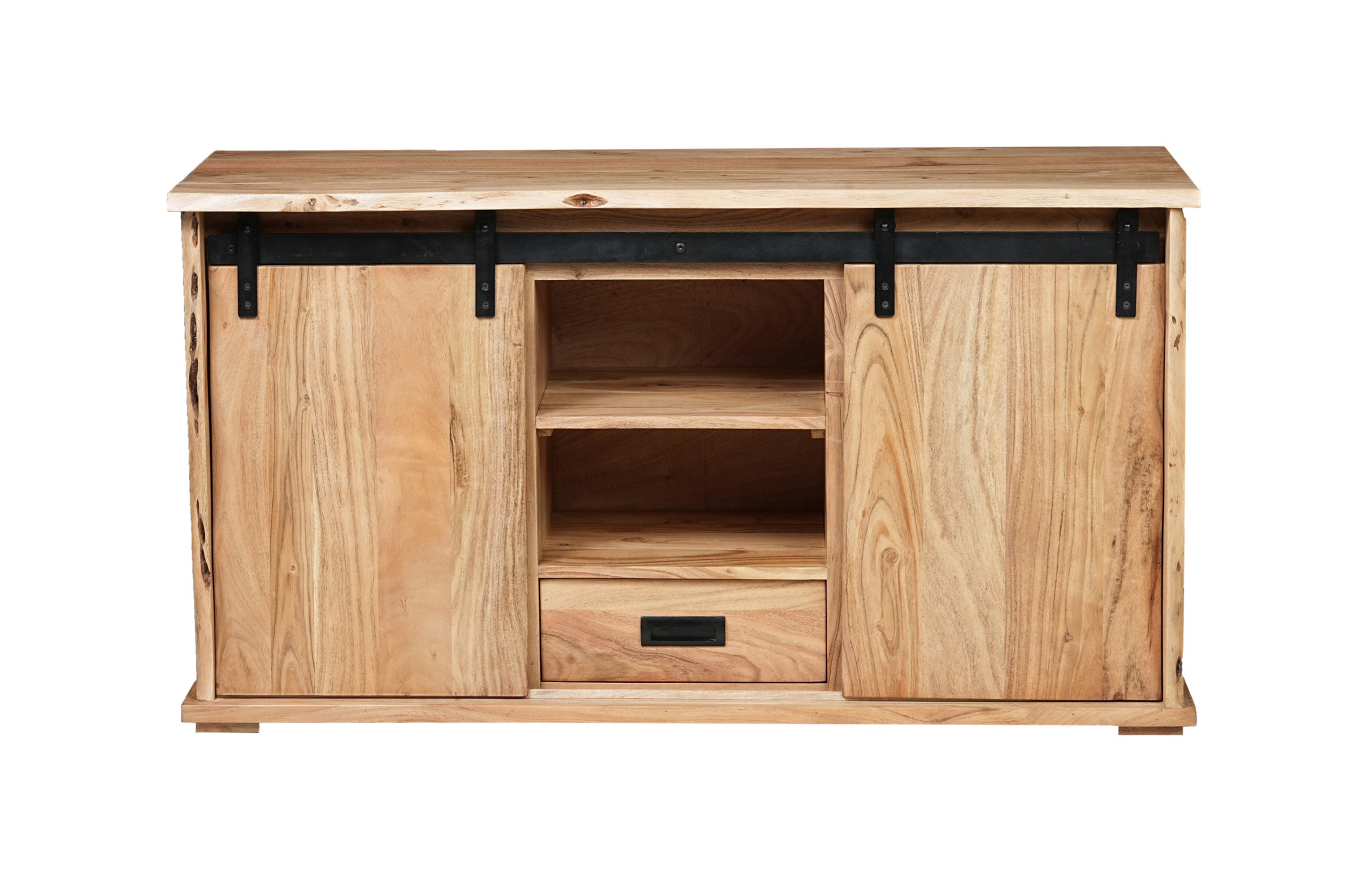 Lowboard Baumkante 128 x 45 x 70 cm Akazienholz massiv naturfarben LIAN IV