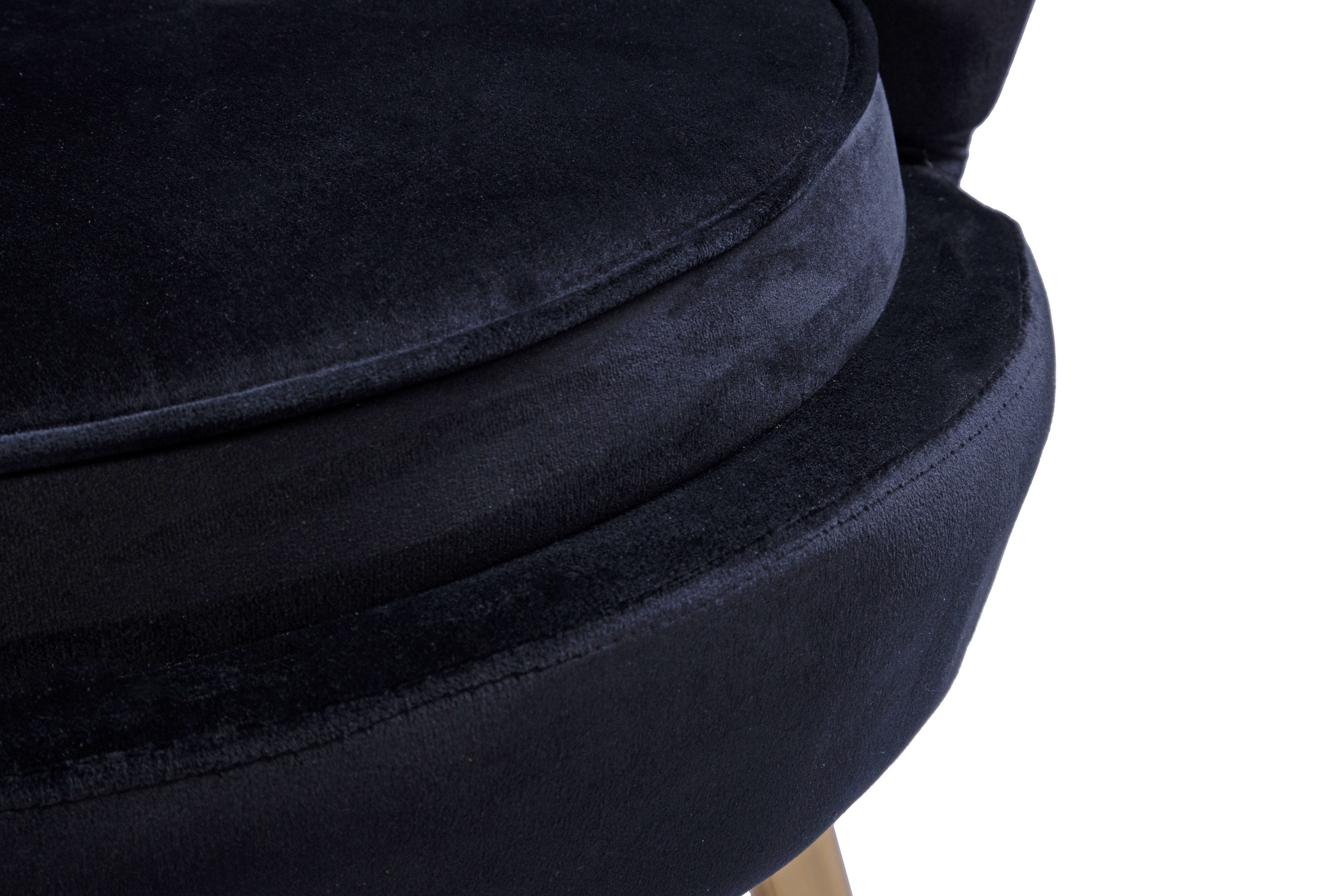  Armlehnsessel Polstersessel Samt Schwarz Retro-Look BIG CHAIR