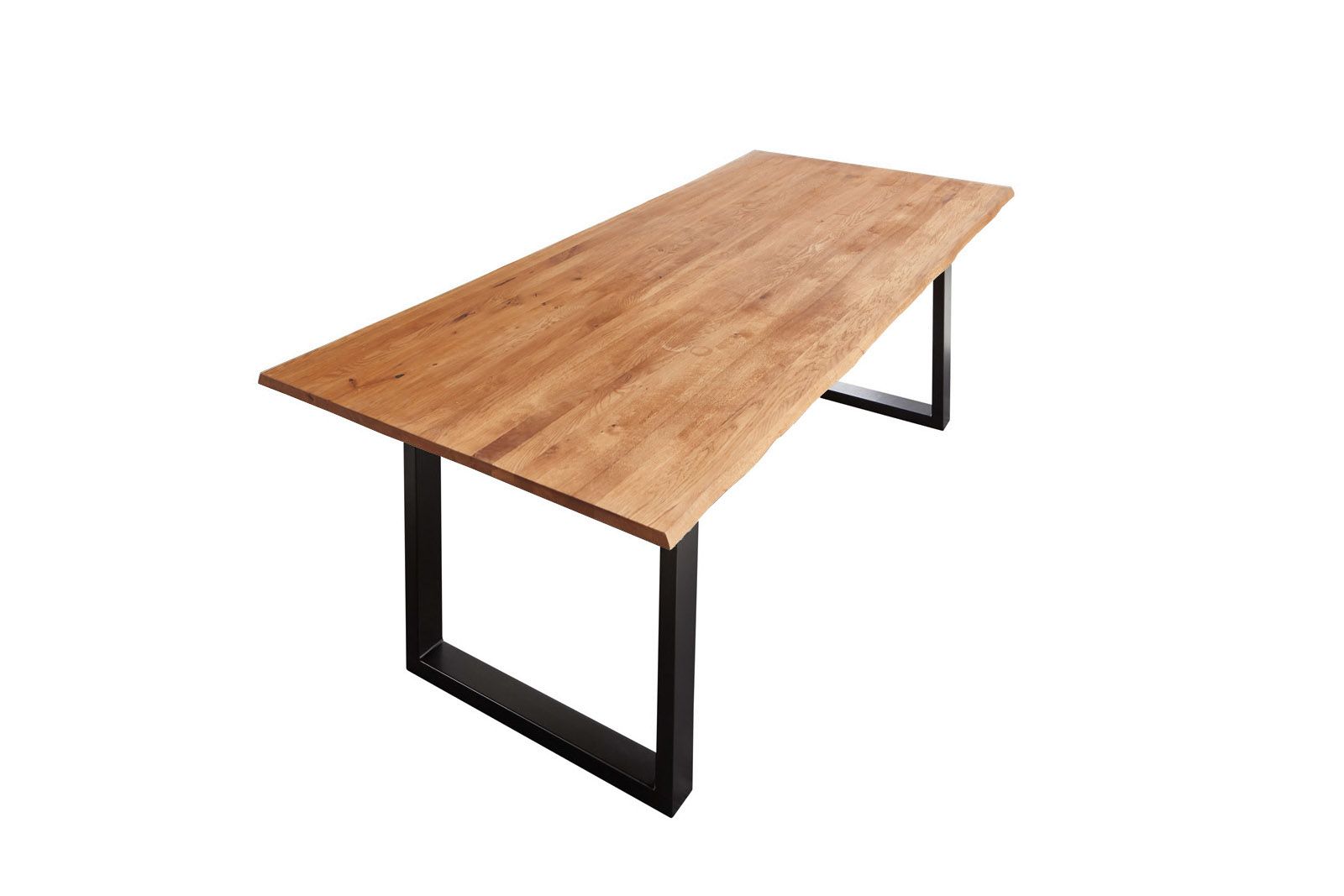Esstisch Baumkante Massiv Wildeiche 180 x 90 schwarz SESSA