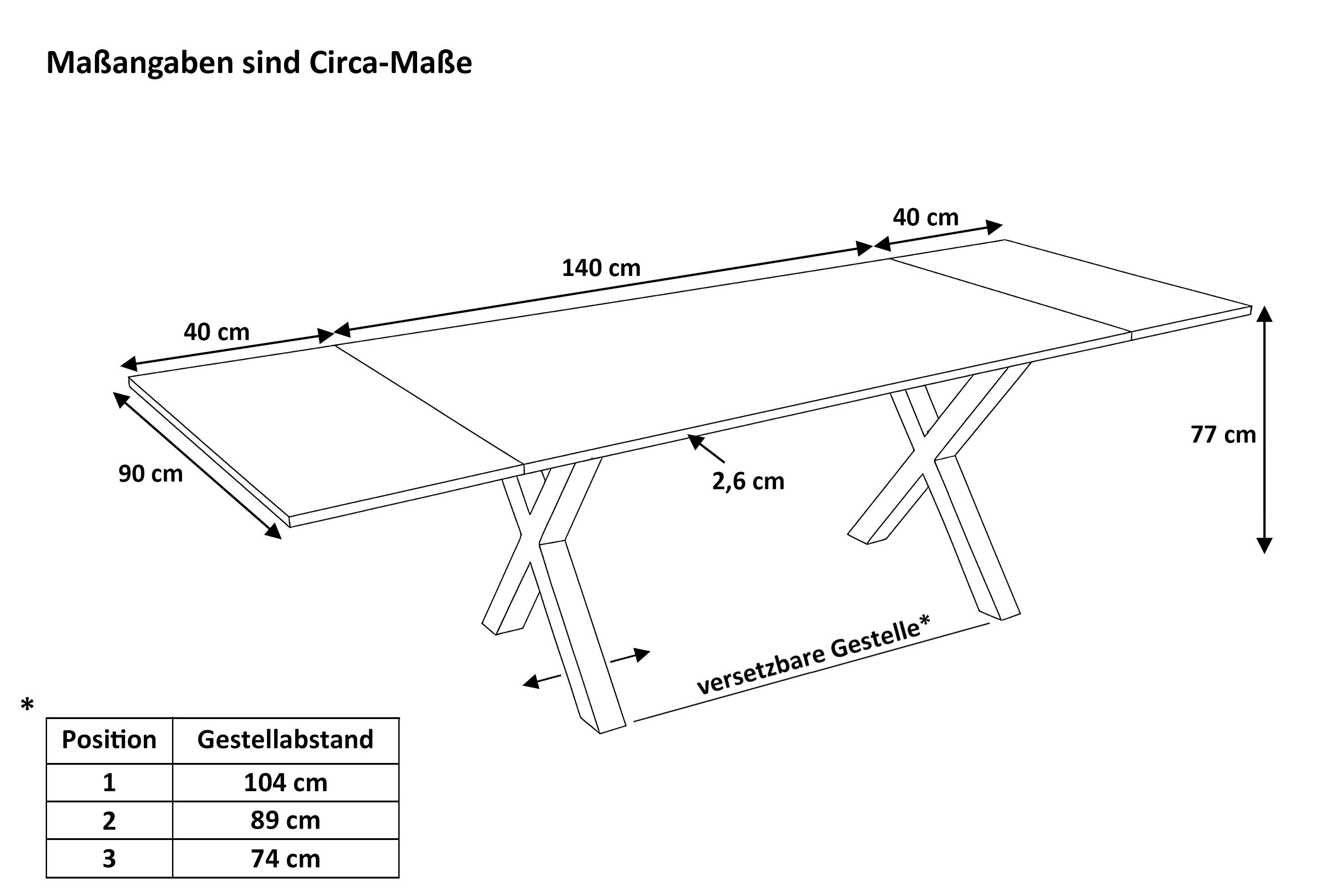 Esstisch Baumkante Akazie natur 140(220)x90 Ansteckplatten X-Gestell schwarz AVINO