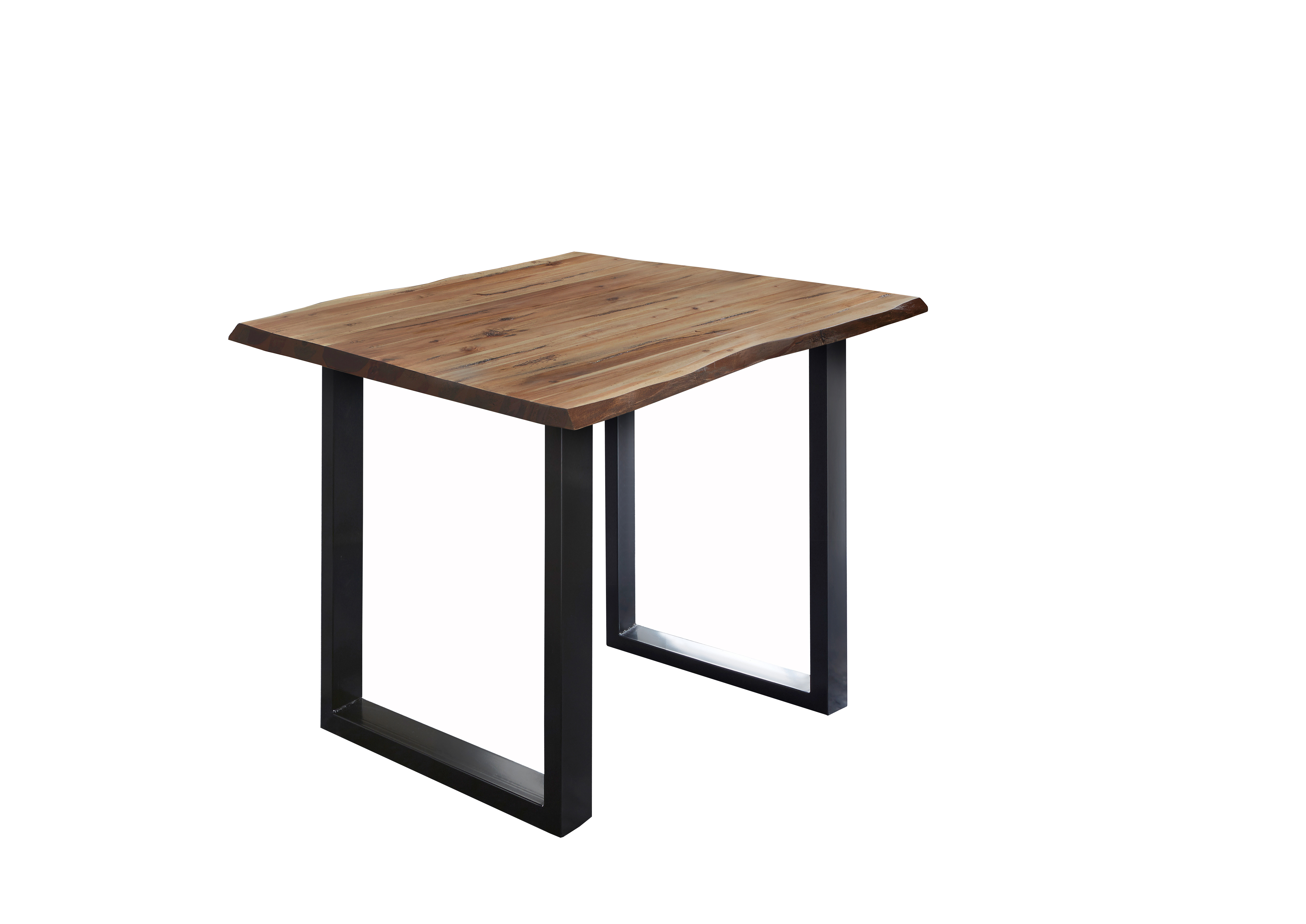  Bartisch Baumkante massiv Akazie natur 80 x 80 schwarz Quebec