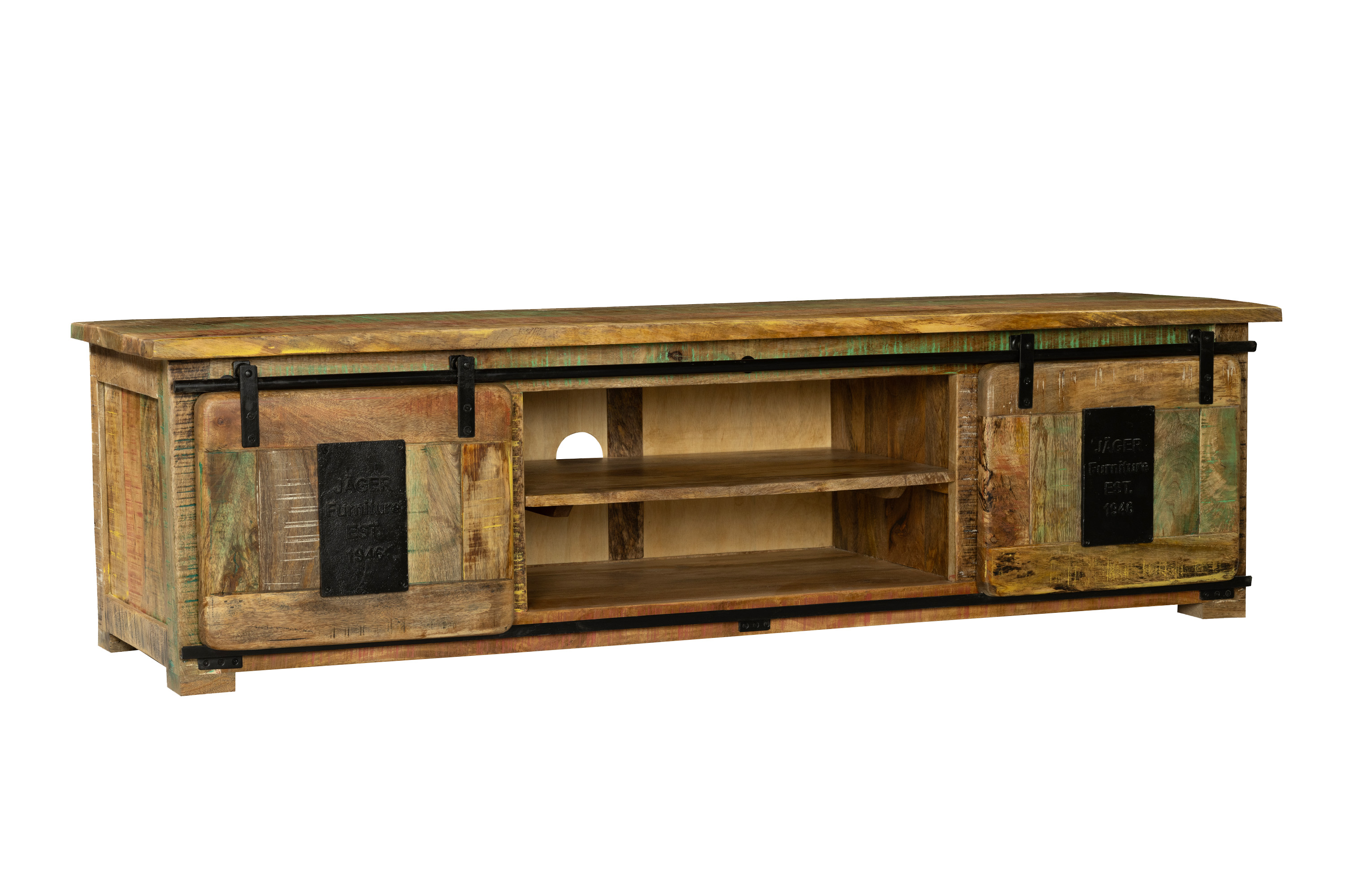 Lowboard Kommode TV-Board Mango massiv vielfarbig 180 x 50 x 55 cm LIBRO
