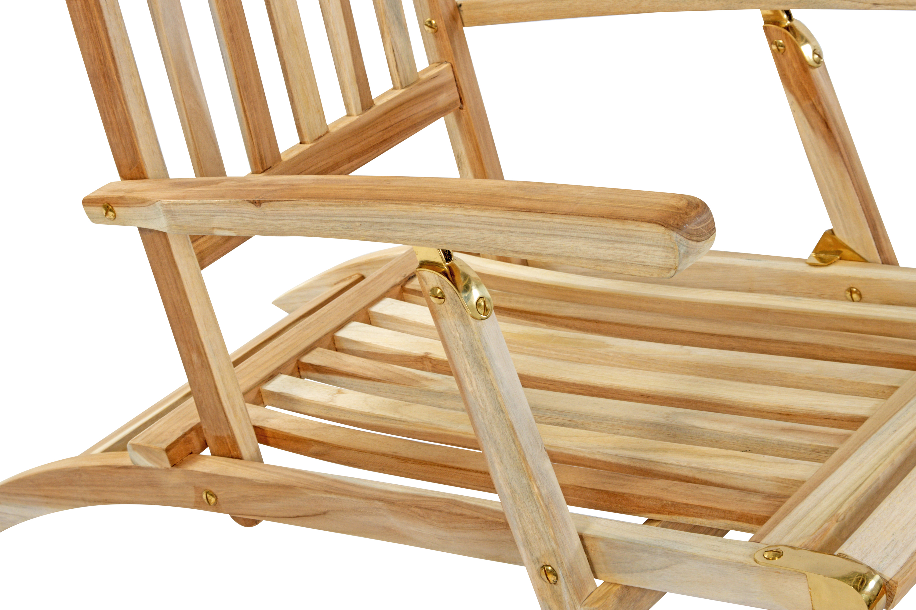 Gartenliege klappbar Teakholz Deckchair 150 cm PUCCON