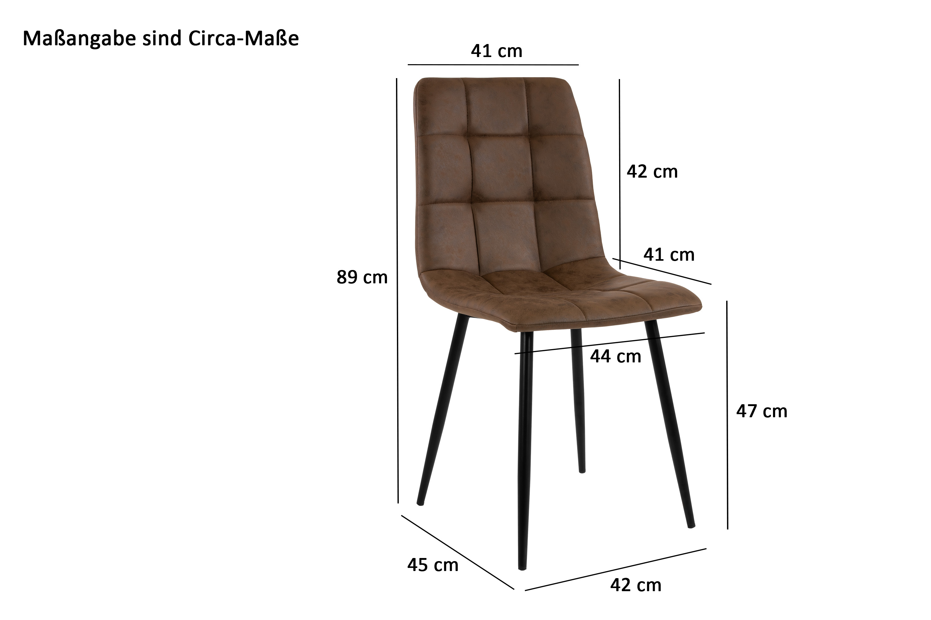 Polsterstuhl Schalenstuhl mit Stoffbezug braun ULLI
