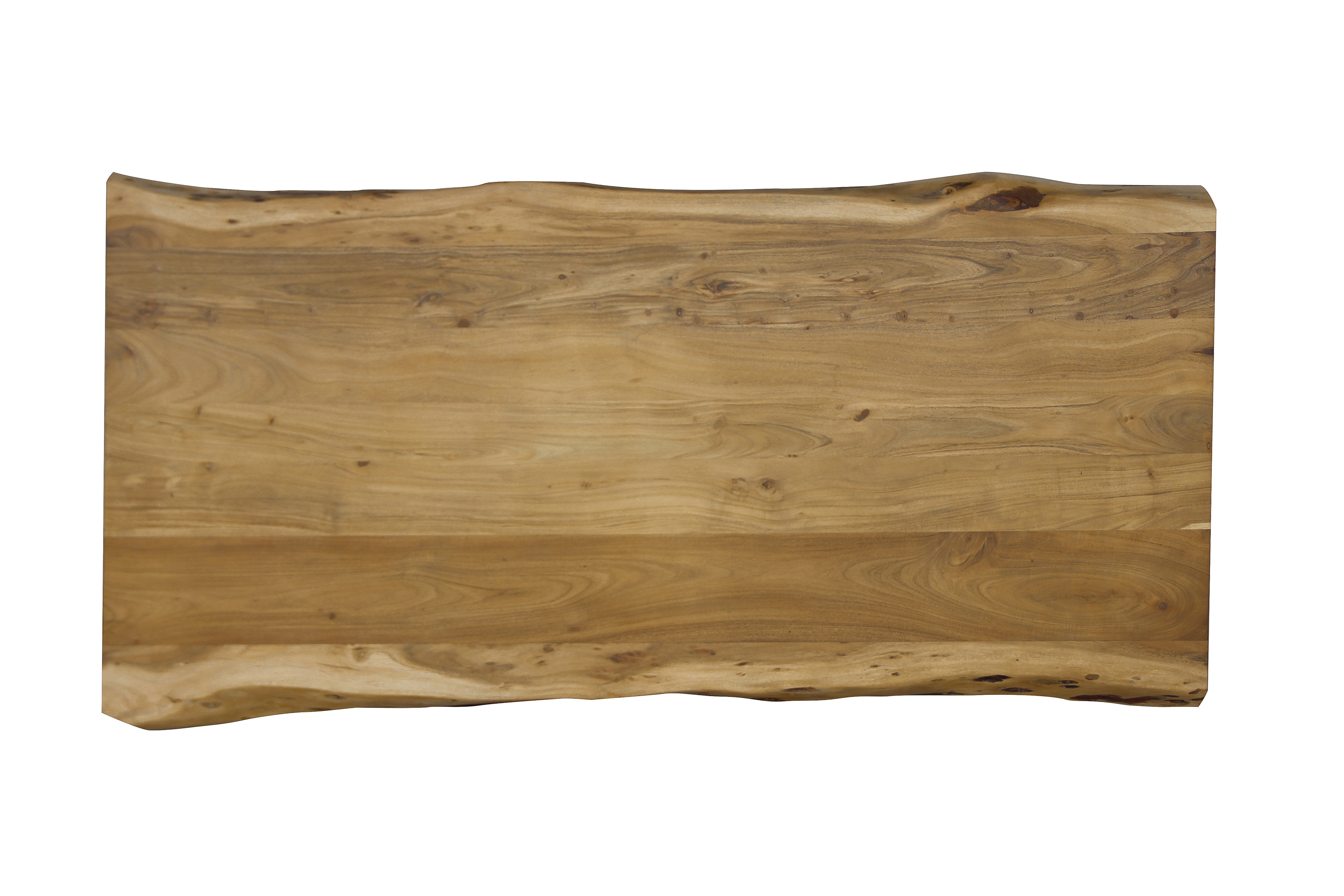 Esstisch Baumkante Akazie massiv eichenfarben 180 x 90 U-Gestell weiß CALI