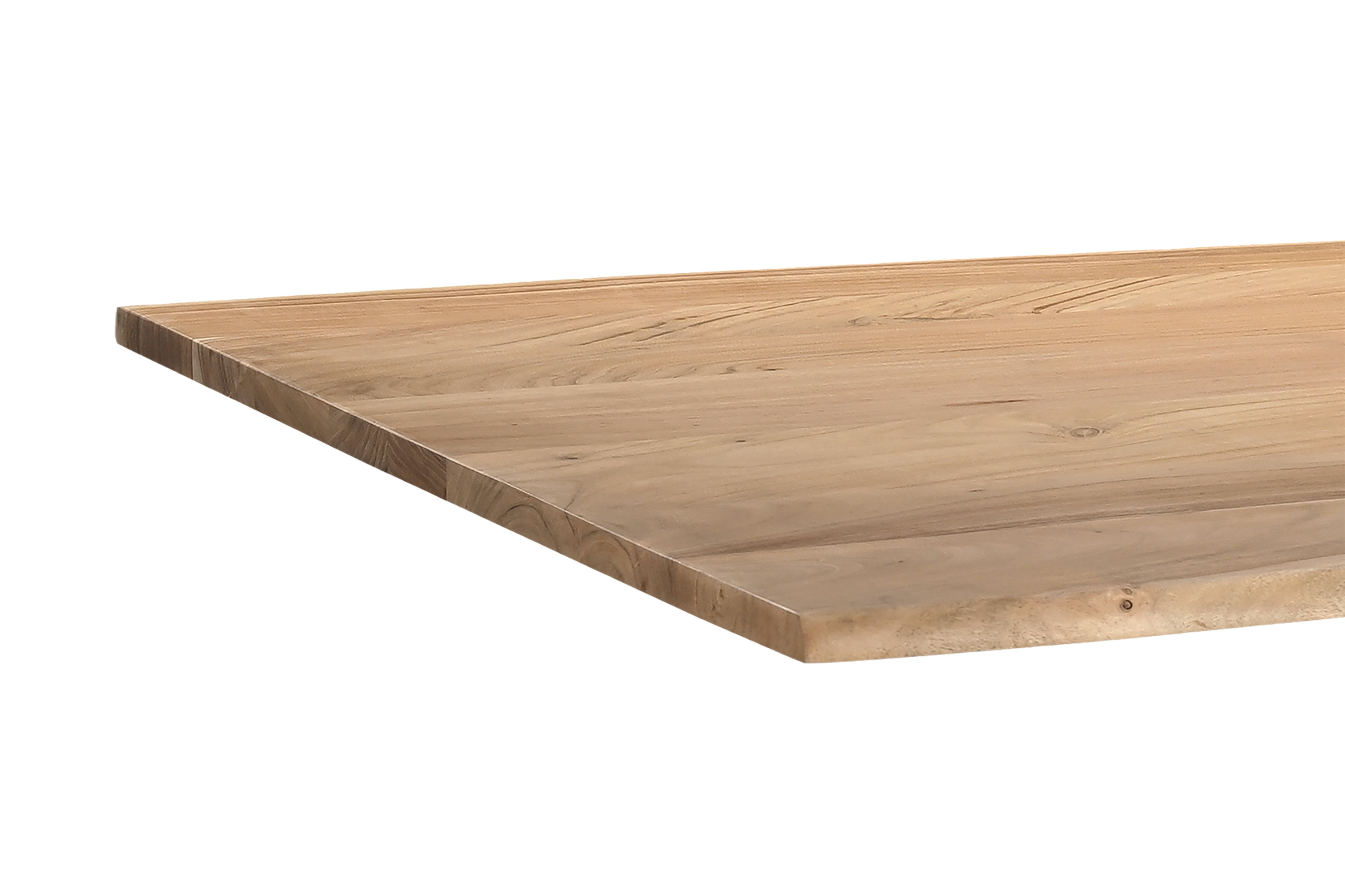 Esstisch Baumkante Massiv Akazie naturfarben 140 x 80 schwarz Butterfly-Gestell MICK