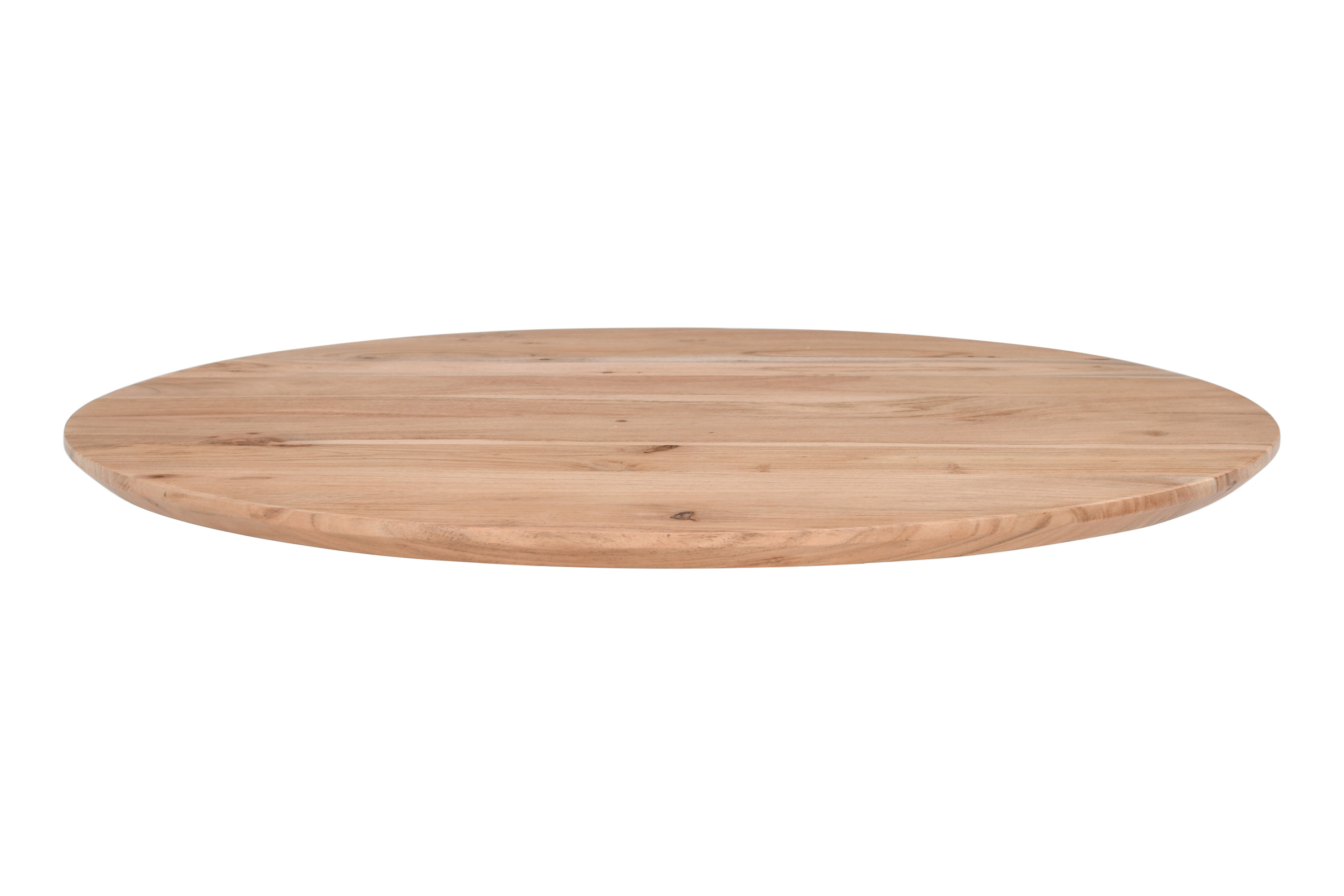 Tischplatte Schweizer Kante Akazie naturfarben 90 cm rund Brasilia