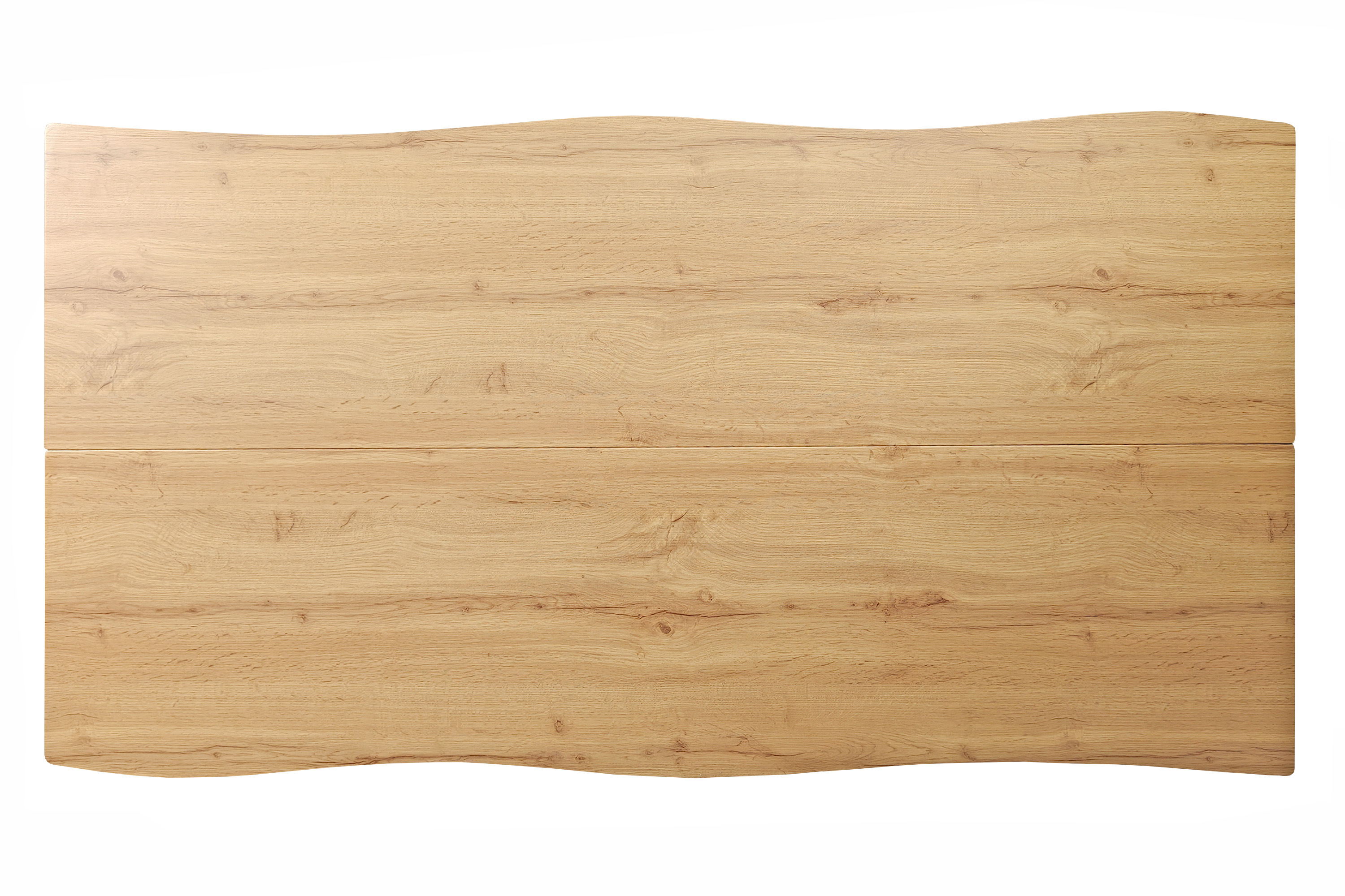 Esstisch Baumkante Holz-Optik Wildeiche 140 x 80 U-Gestell weiß DUA