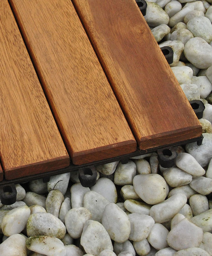 Holzfliesen Set 66 Stück = 6 m ² Akazie Modell 01