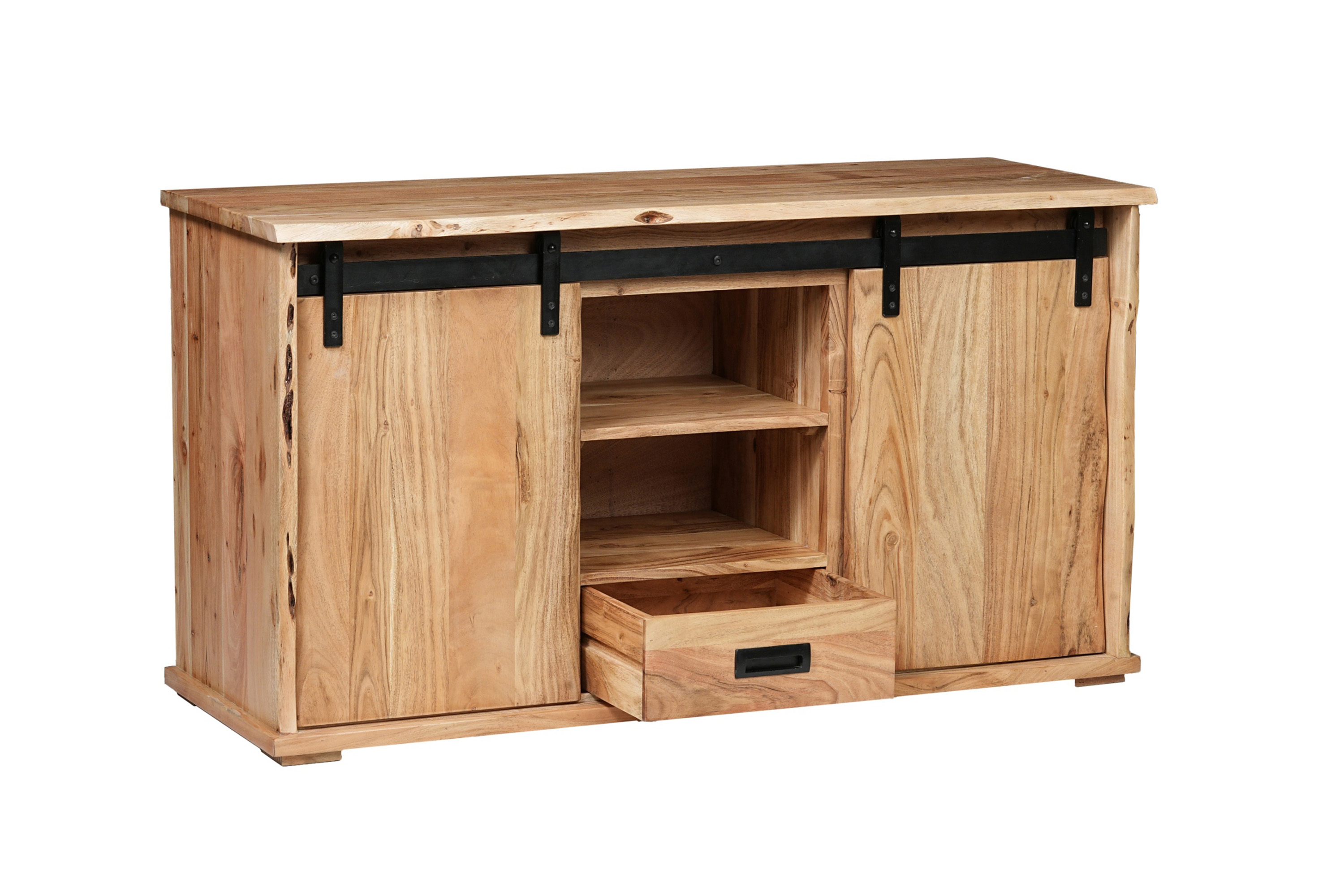 Lowboard Baumkante 128 x 45 x 70 cm Akazienholz massiv naturfarben LIAN IV