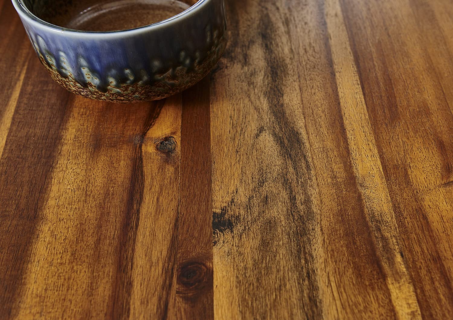Esstisch Baumkante massiv Akazie cognac 180 x 90 weiß Esra Esstisch Baumkante massiv Akazie cognac 180 x 90 weiß Esra