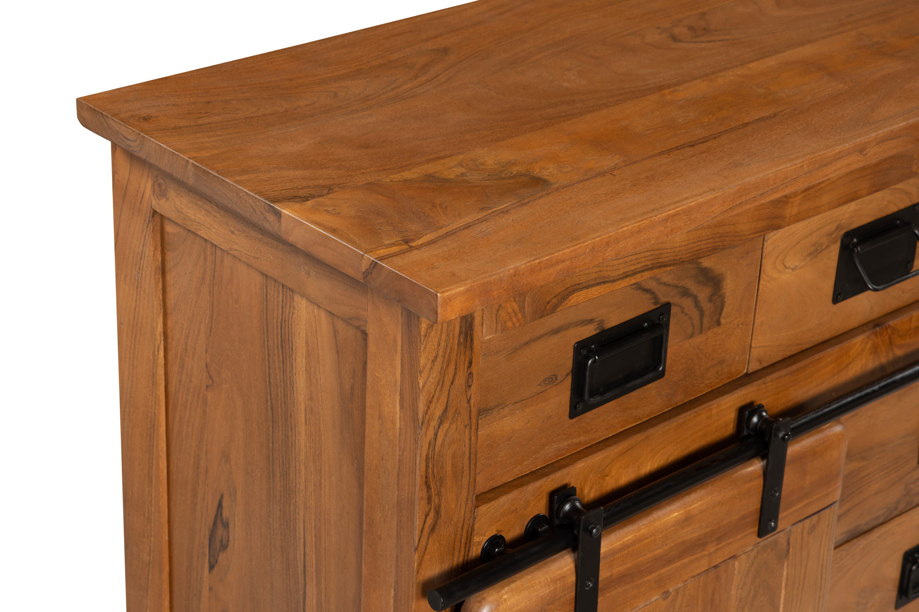 Sideboard Kommode Akazienholz massiv nussbaumfarben 150 x 90 x 45 cm LIBRO