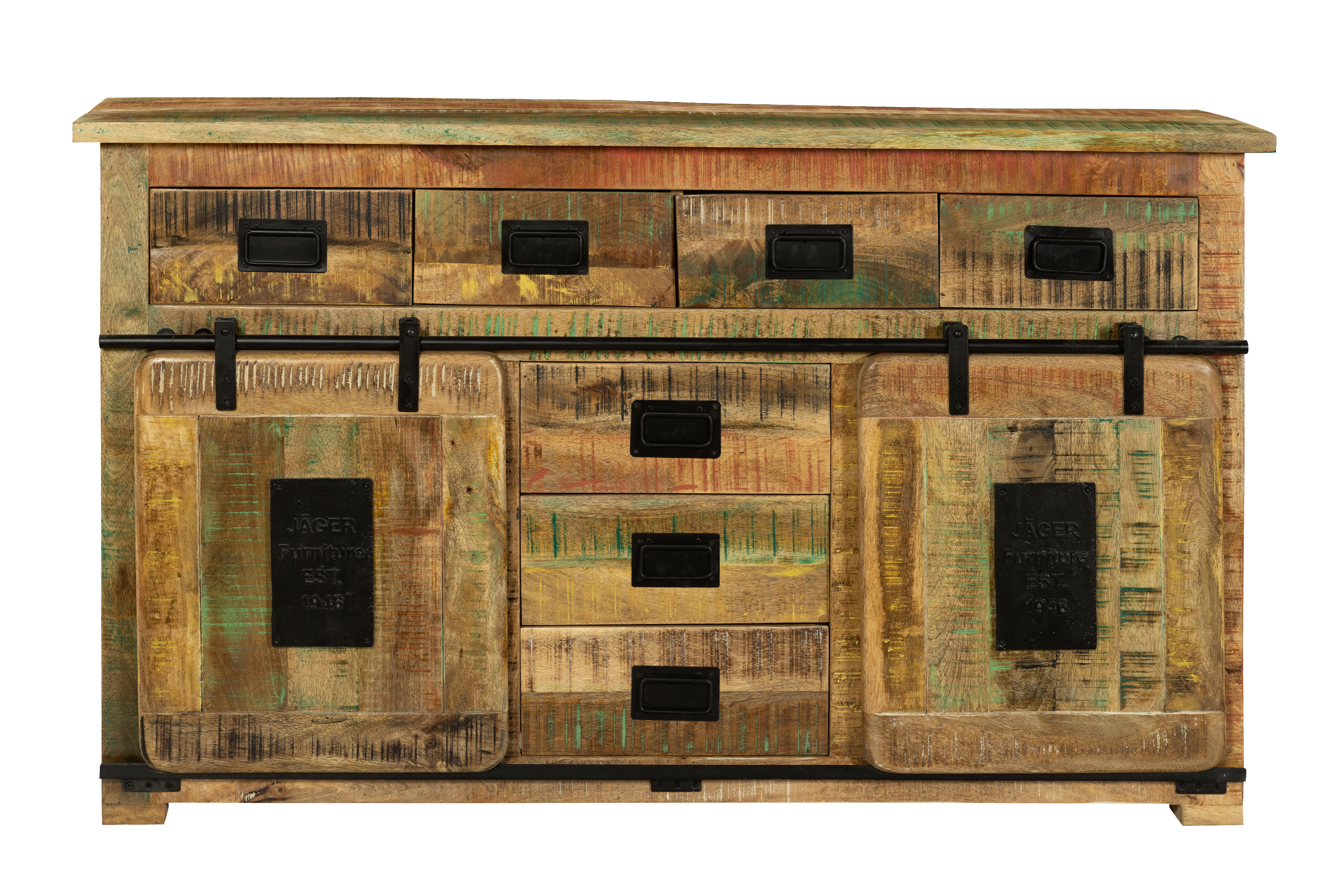 Sideboard Kommode Mango massiv vielfarbig 150 x 90 x 45 cm LIBRO