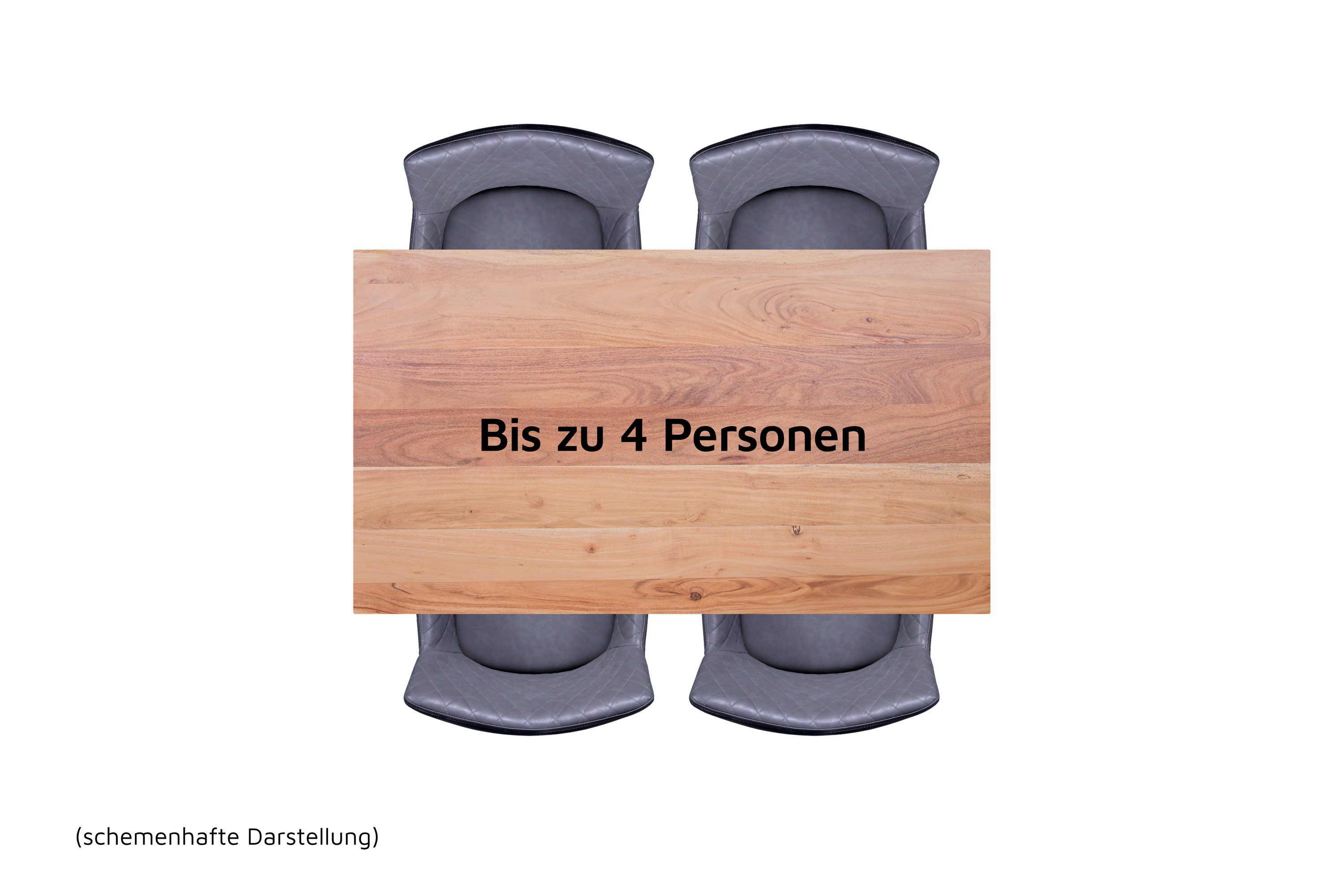 Esstisch Baumkante 120 x 80 cm Akazie massiv naturfarben Metallgestell Schwarz CELIA