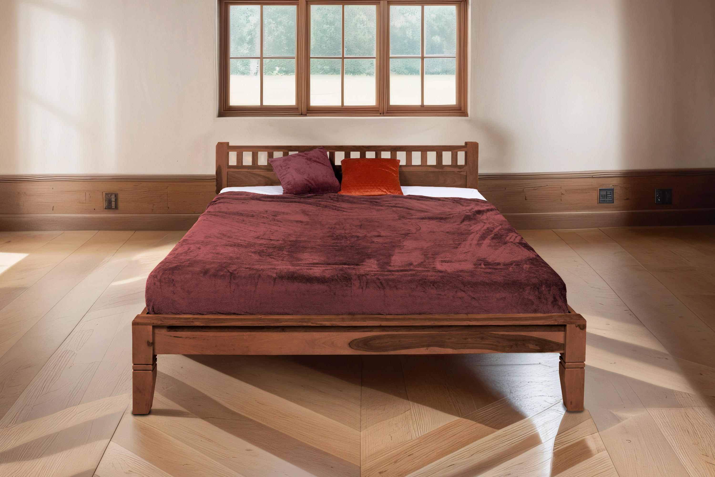 Massivholzbett nougat 180 x 200 cm aus indischem Rosenholz Aida
