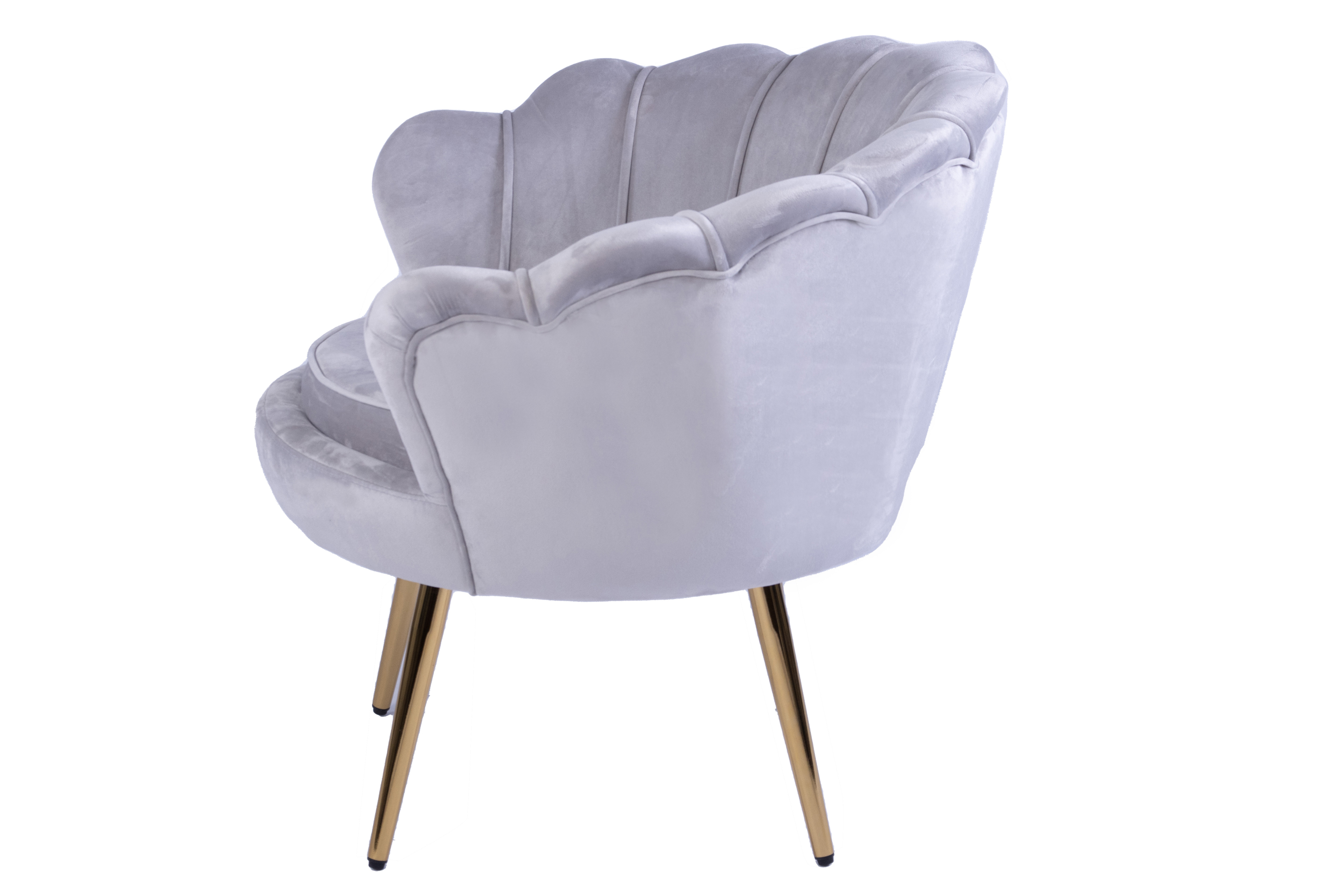  Armlehnsessel Polstersessel Samt Grau Retro-Look BIG CHAIR