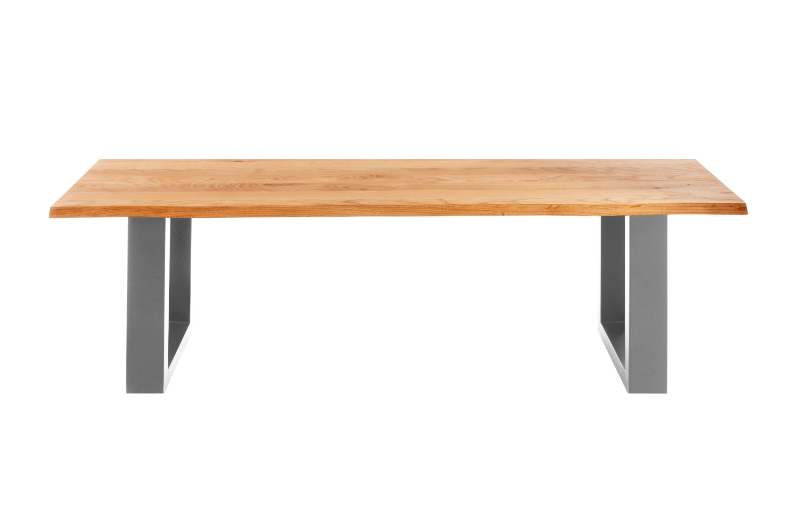 Sitzbank Baumkante 120 cm Eichenholz massiv silber ENRICO