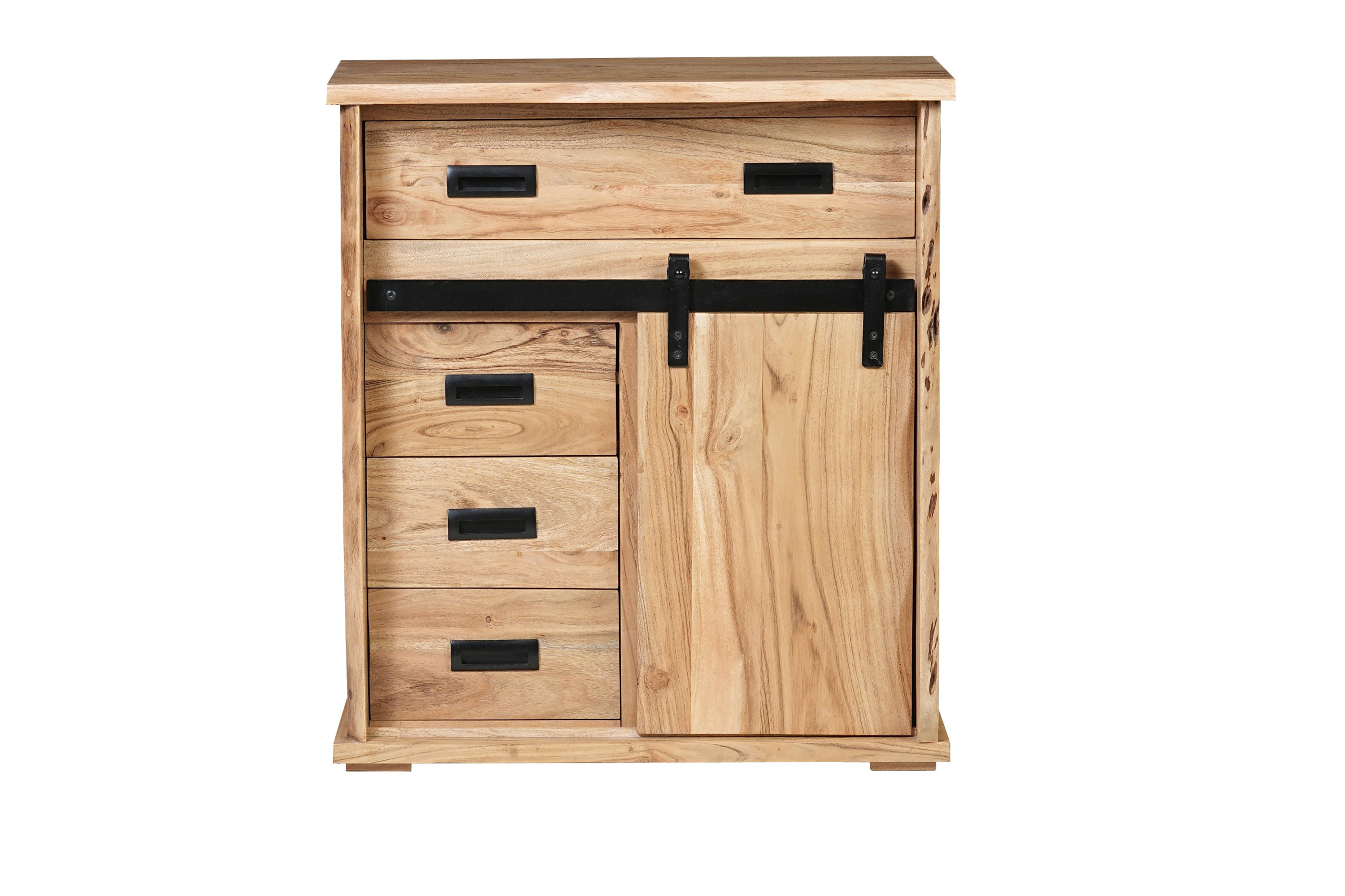 Sideboard Baumkante 75 x 35 x 85 cm Akazienholz massiv naturfarben LIAN VI