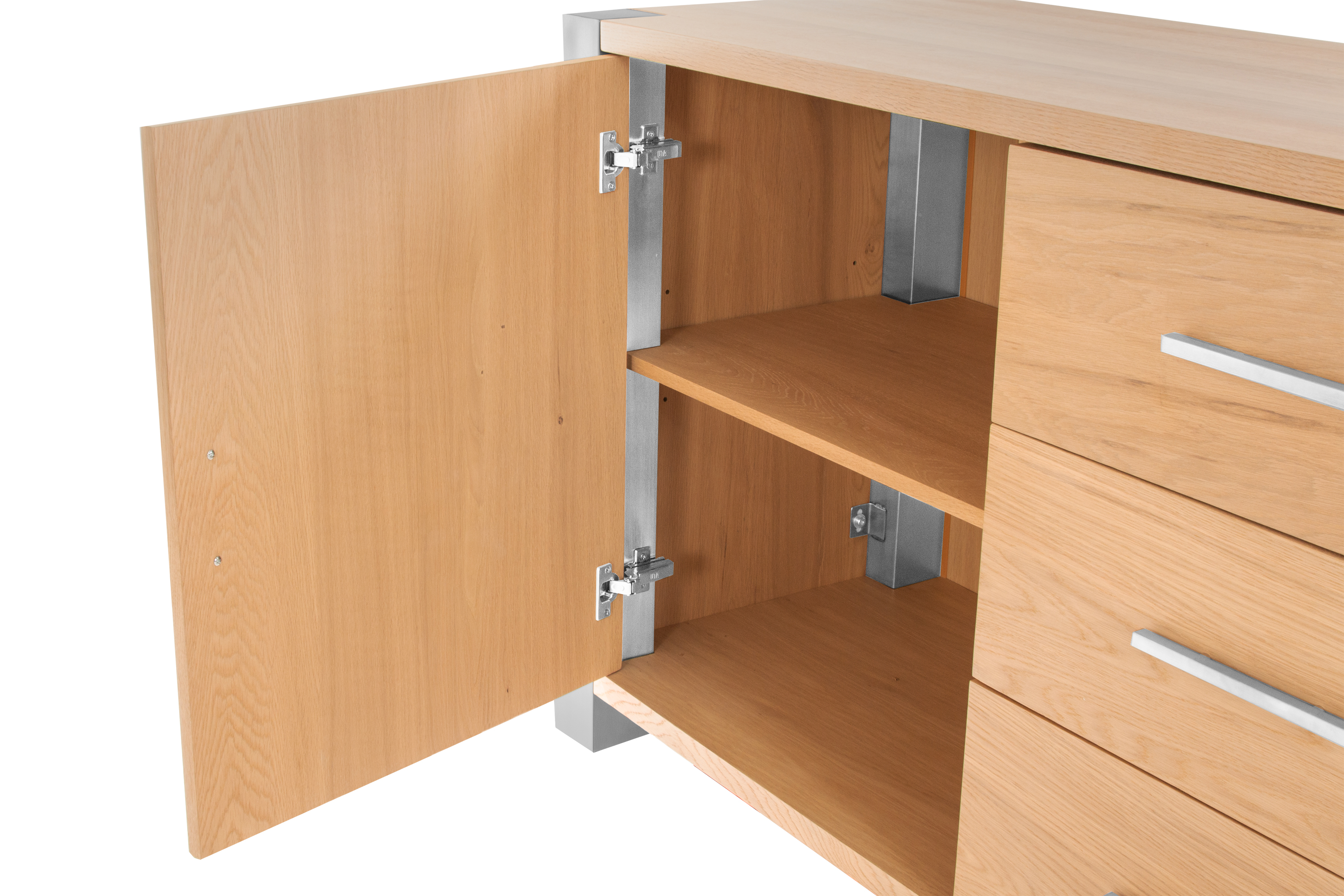 Sideboard Kommode 183 x 80 x 50 cm Eichenholz weiß lackiert OTTAWA