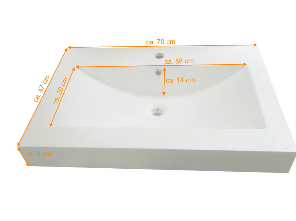  Badmöbel 3tlg Set Softclose Sonomaeiche Parma 70 cm 