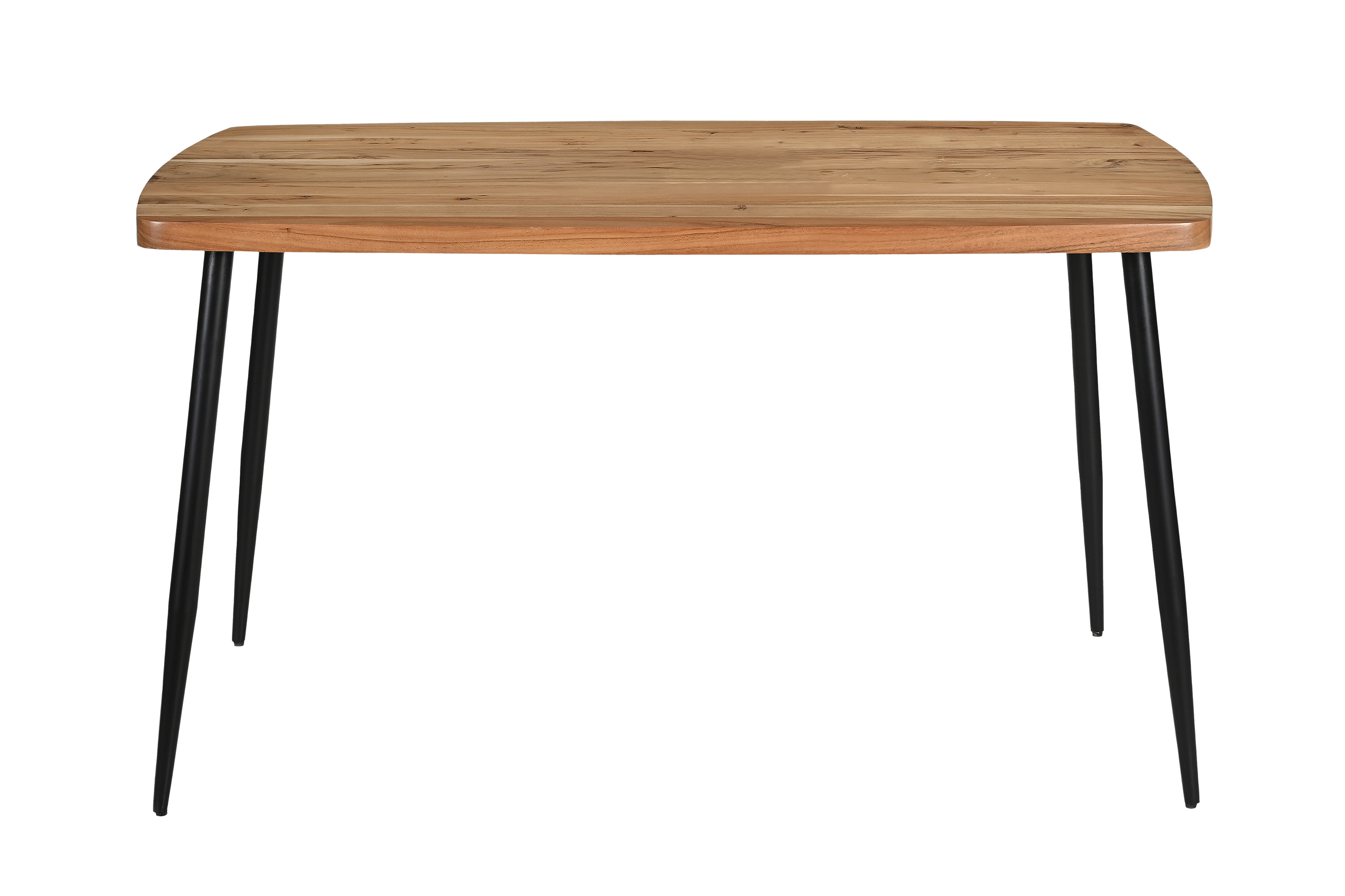 Esstisch Gerade Kante 160 x 85 cm Akazie massiv naturfarben Metallgestell Schwarz IRENE
