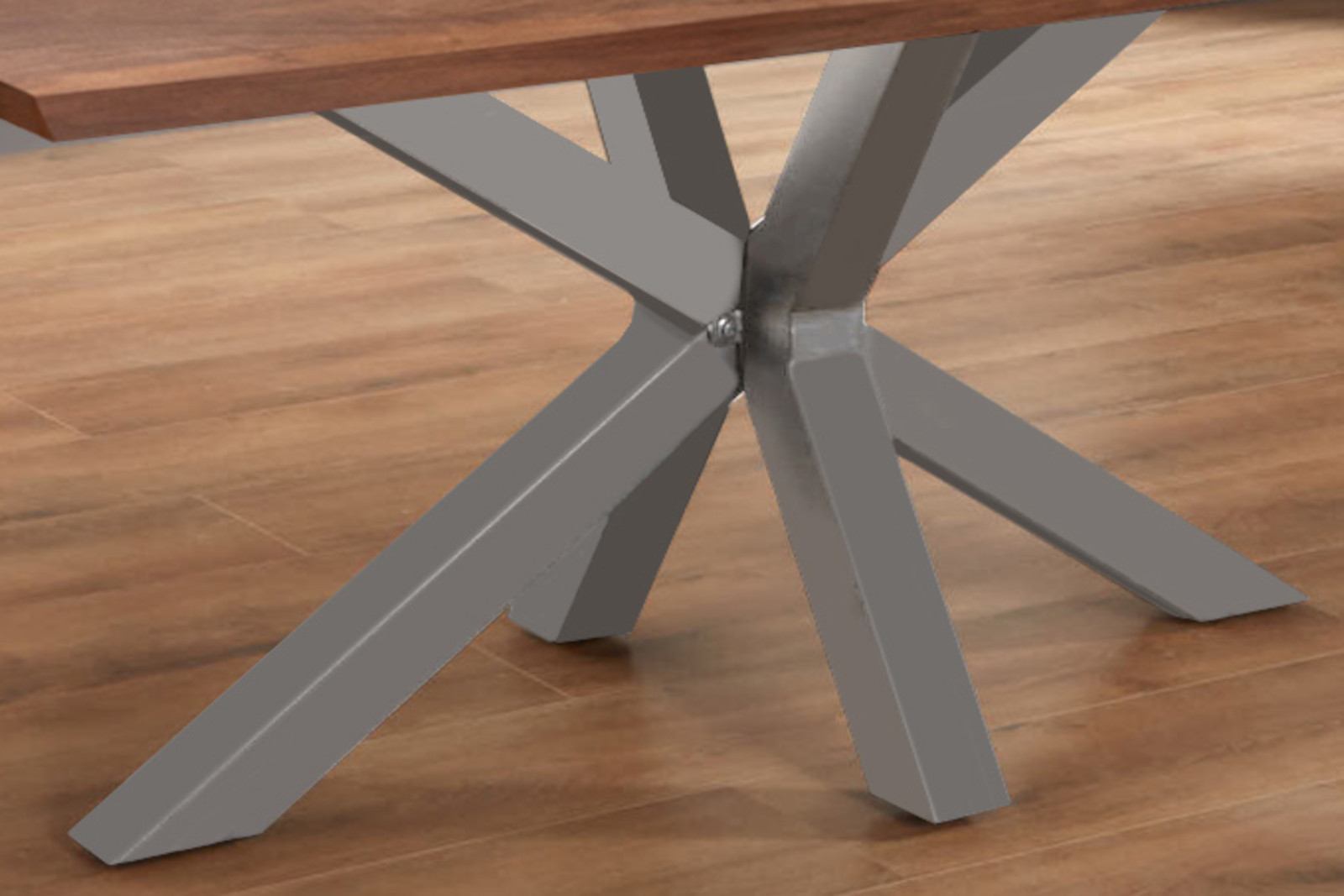 Esstisch Baumkante massiv Akazie nussbaum 180 x 90 silber SPYRO