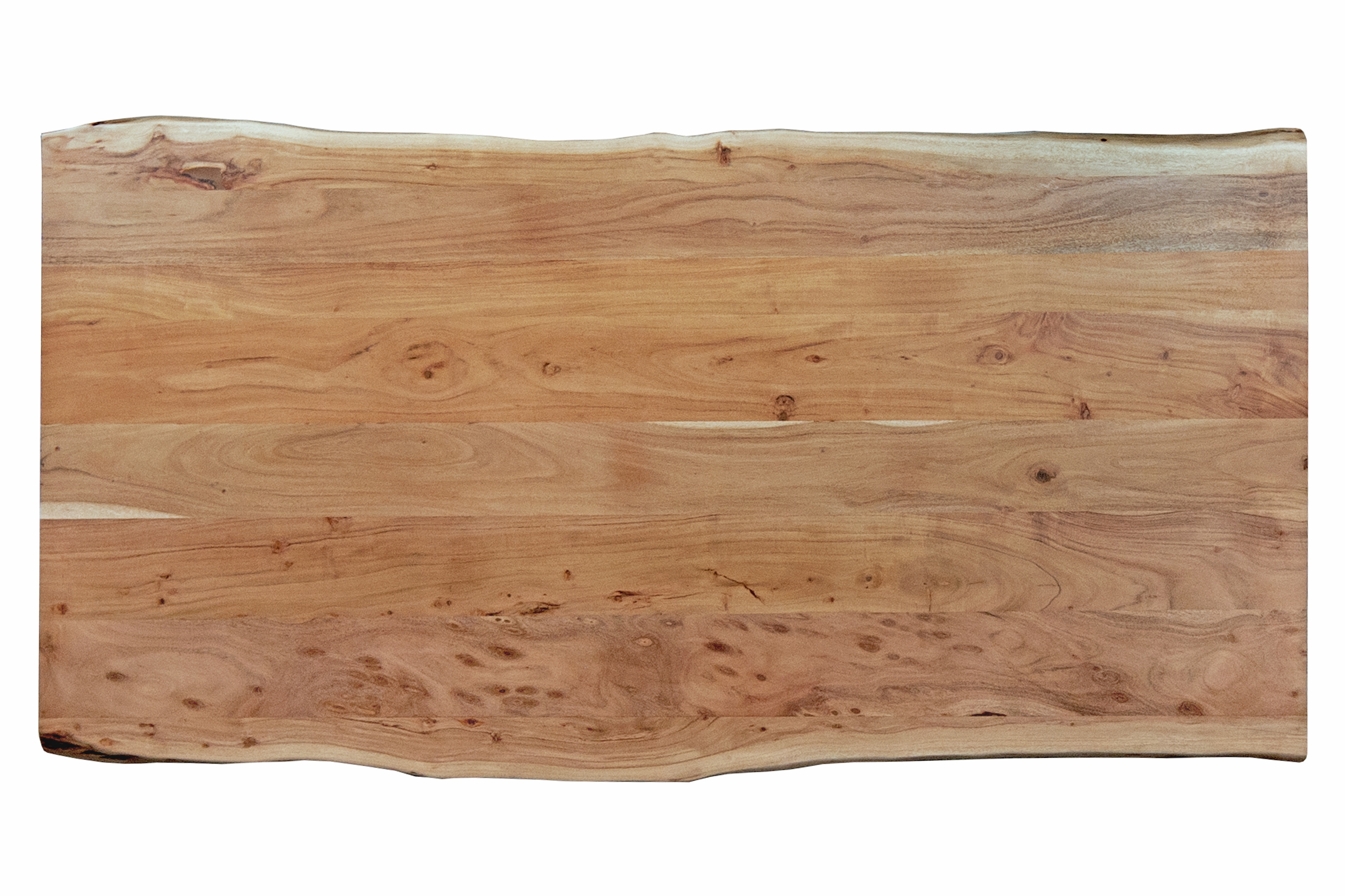 Esstisch Baumkante massiv Akazie Natur 300 x 110 Spider-Gestell silber CALI