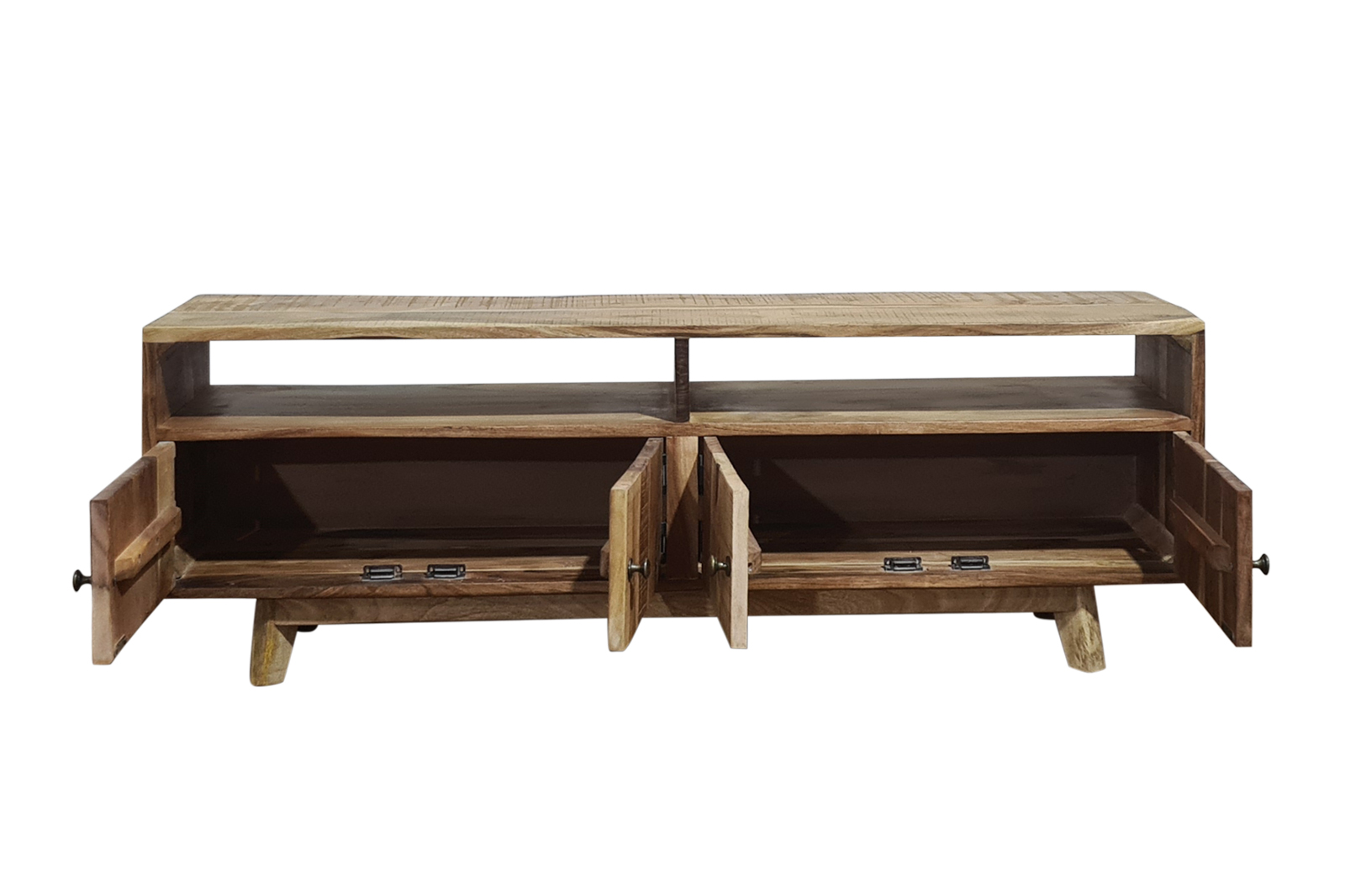 Lowboard TV-Board Akazie massiv 130x30x45 cm naturfarben Nagar III