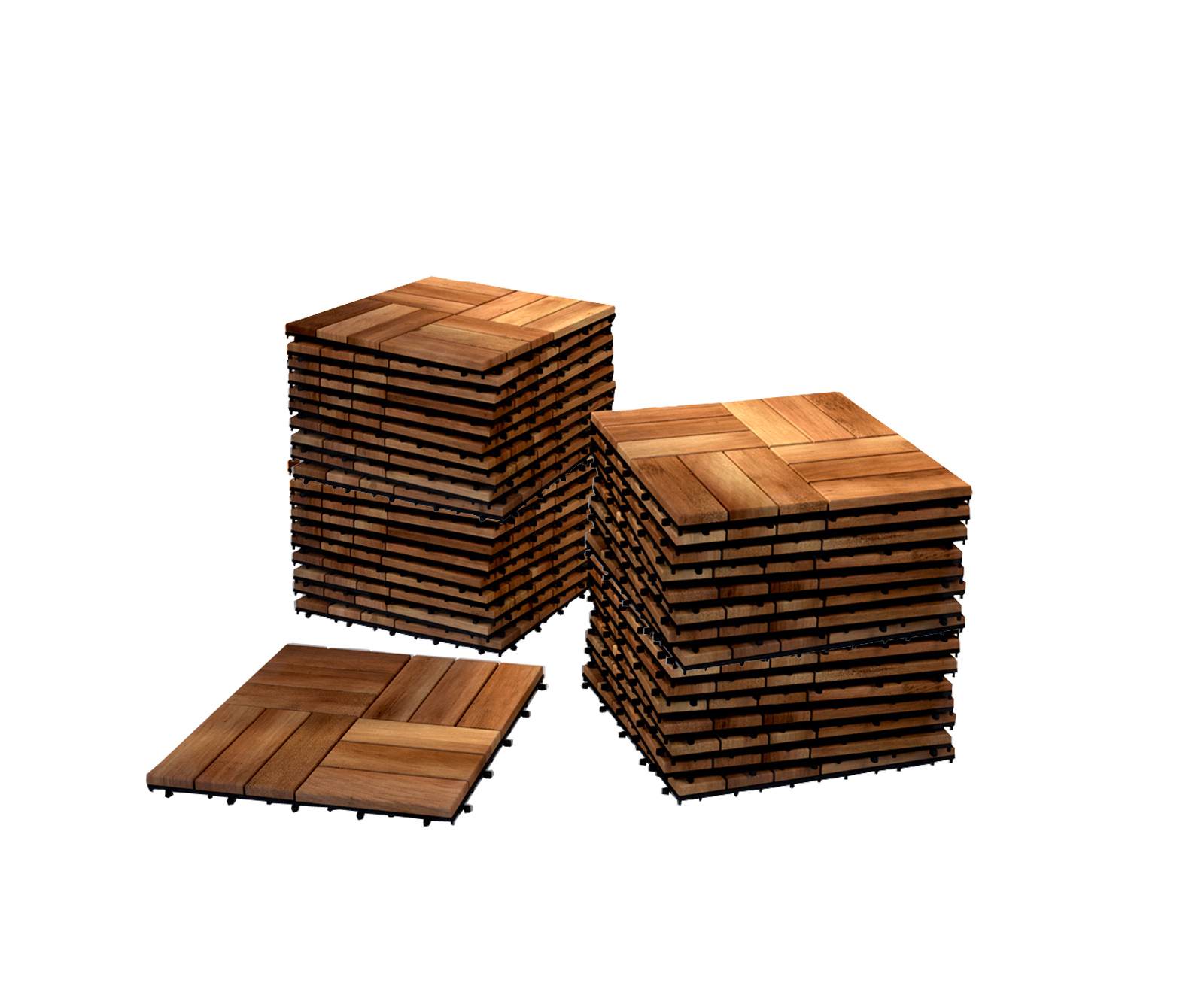  Holzfliesen Set 66 Stück = 6 m ² Akazie Modell 02