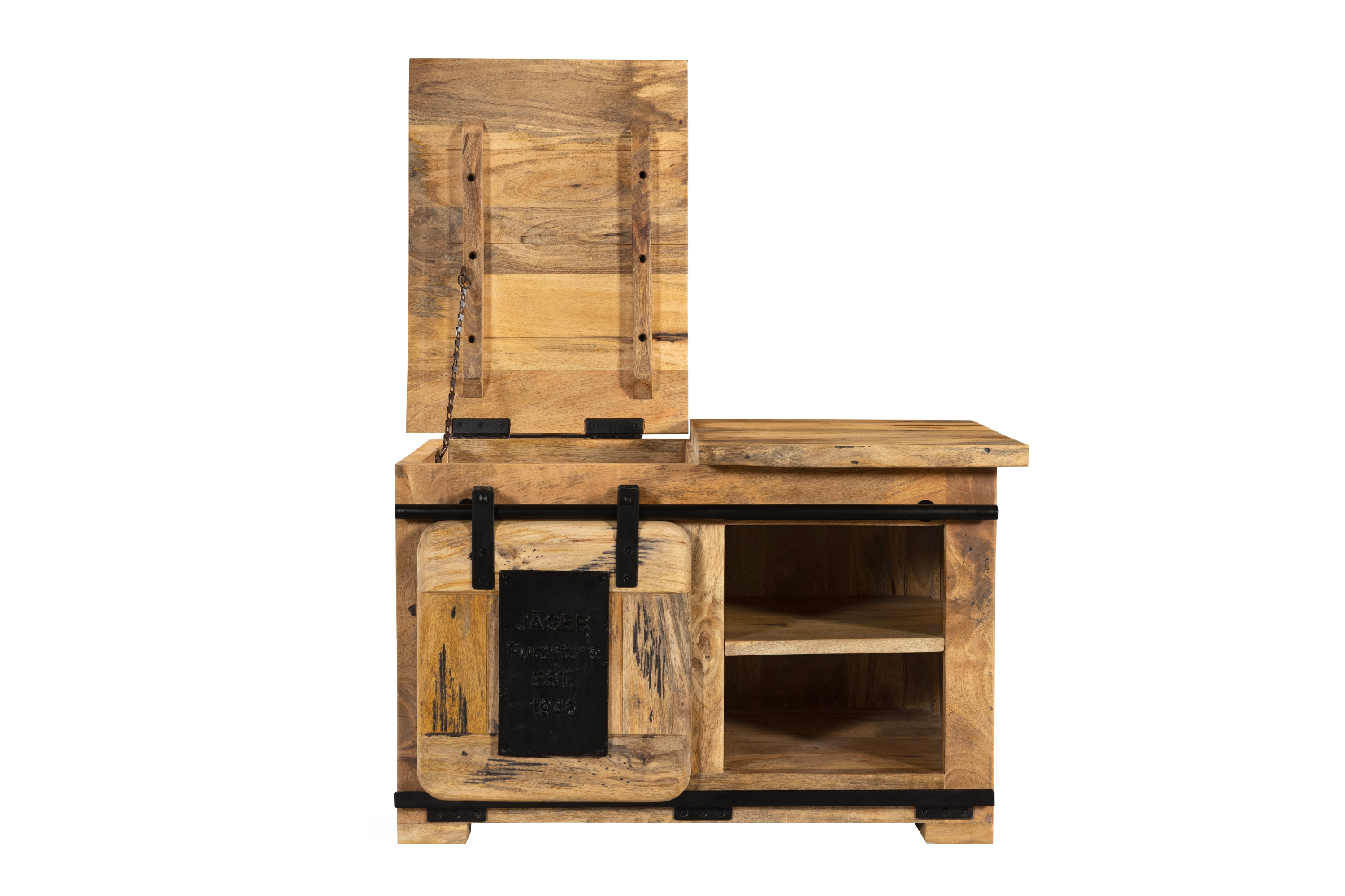 Lowboard TV-Board Truhenschrank Mango massiv vintage 75 x 47 x 50 cm LIBRO