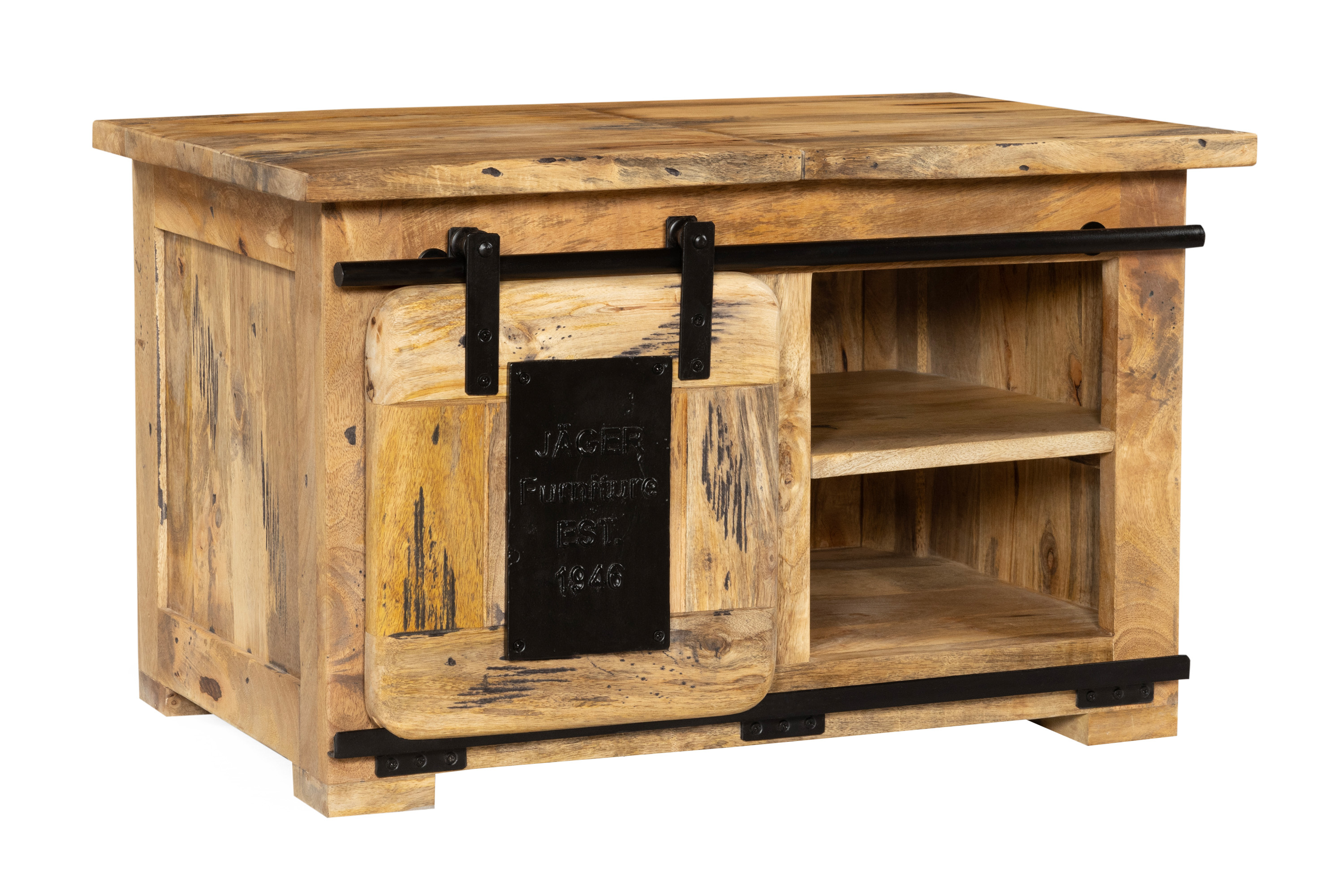 Lowboard TV-Board Truhenschrank Mango massiv vintage 75 x 47 x 50 cm LIBRO