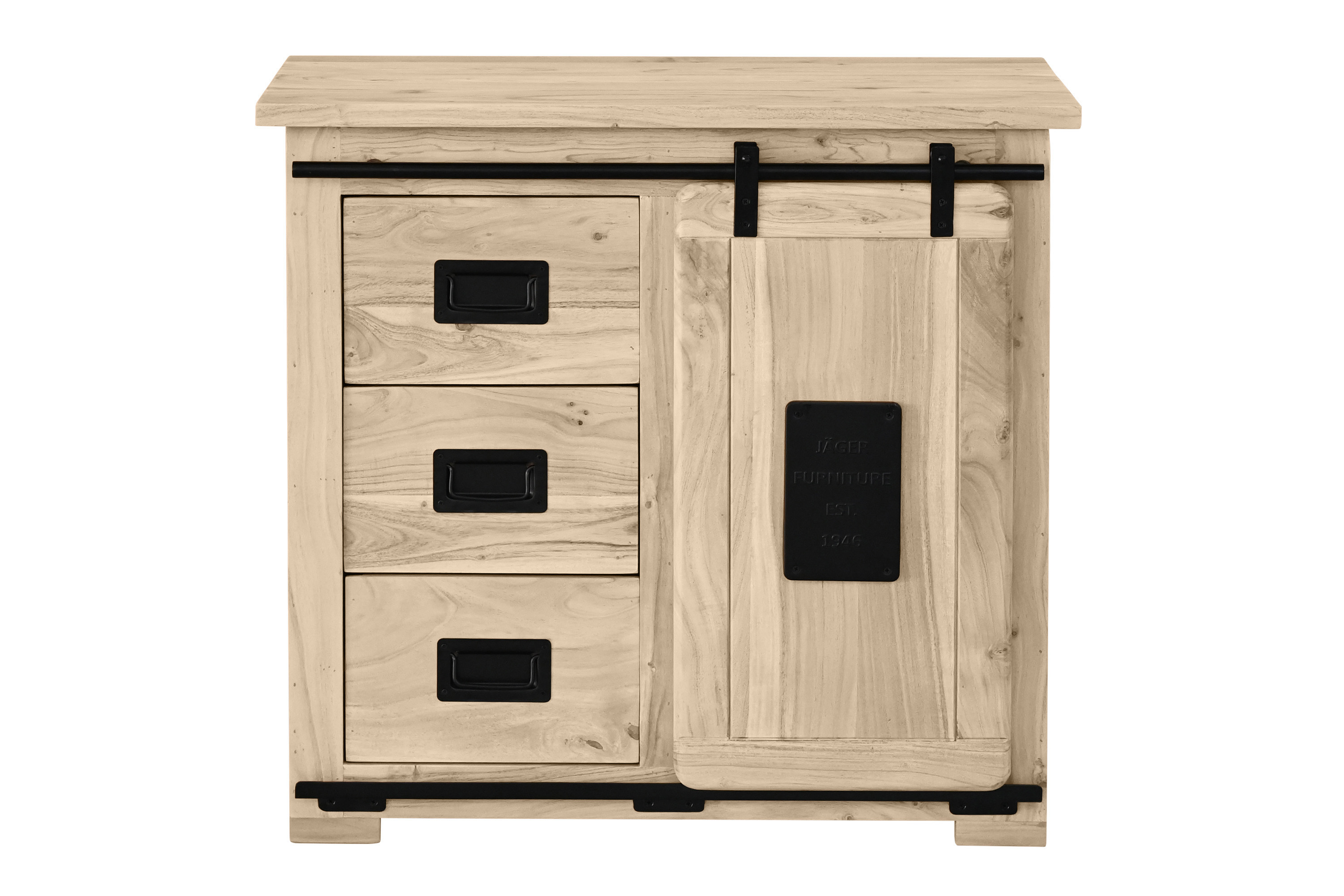 Sideboard Kommode Akazie massiv 90 x 45 x 85 cm eiche LIBRO