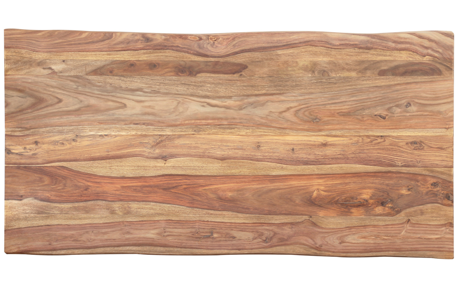 Baumkante Esstisch Sheesham naturbelassen 220 x 100 schwarz MAREK