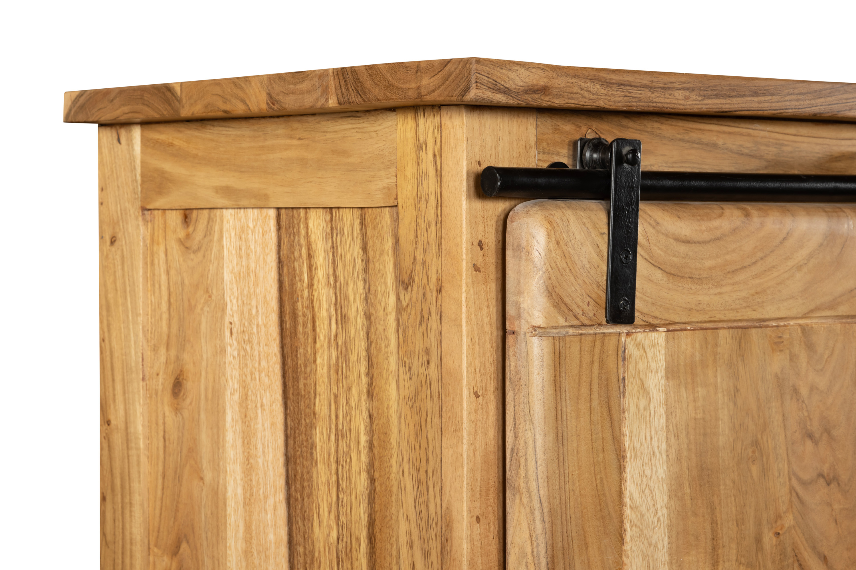 Kleiderschrank 175 x 100 x 45 cm Akazienholz massiv naturfarben LIBRO
