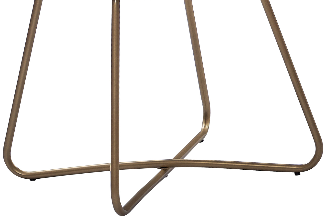  Schalenstuhl Samtbezug blau Gestell gold LENNY