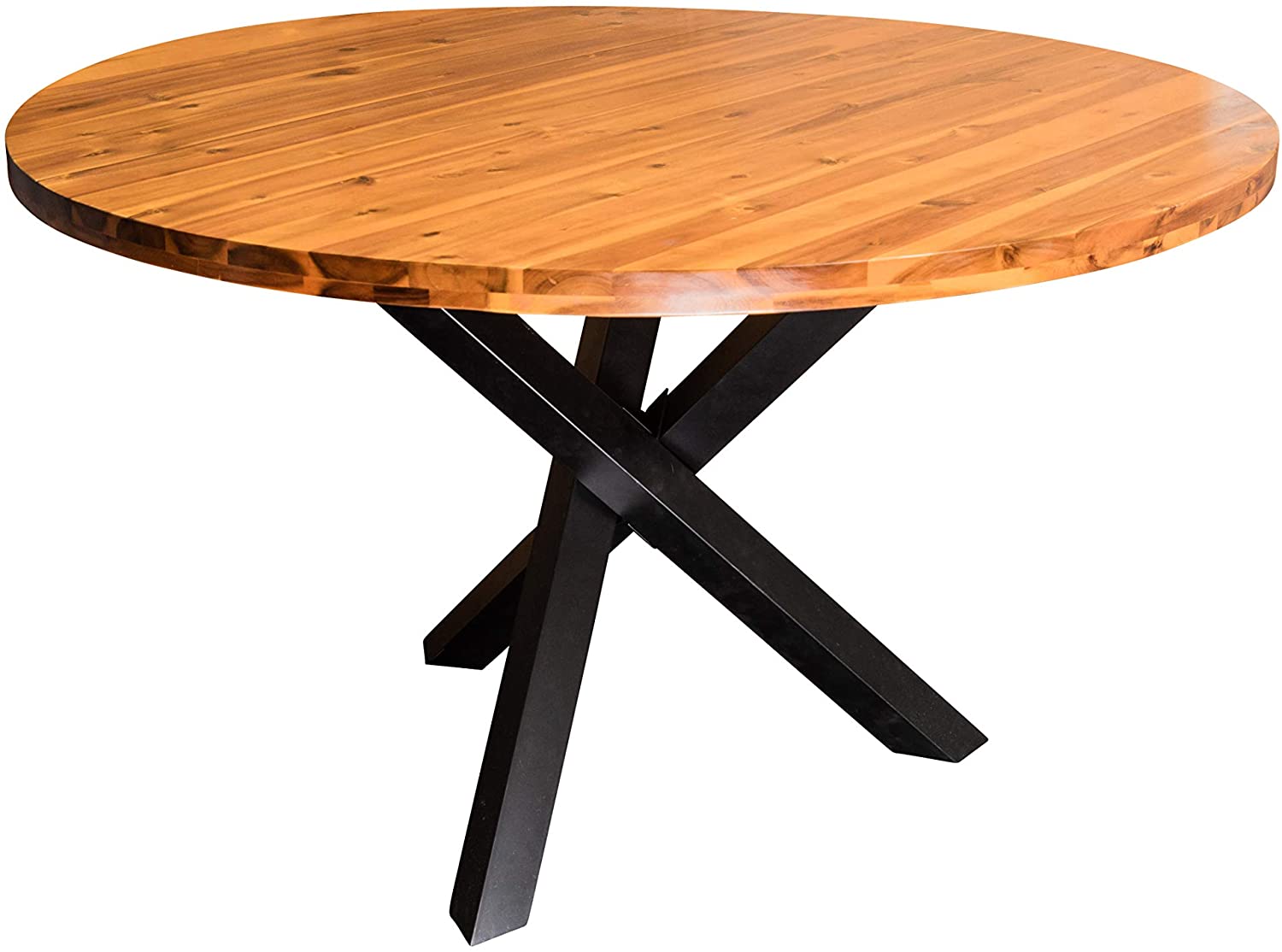  Esszimmertisch rund 120 cm cognacfarben Akazienholz ISABELLA