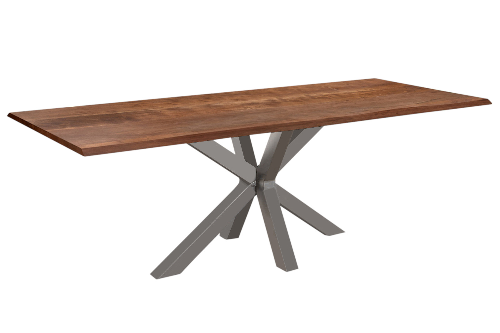 Esstisch Baumkante massiv Akazie nussbaum 280 x 100 silber SPYRO
