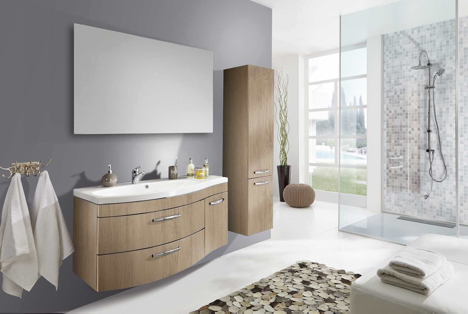 Badezimmer Hochschrank 150 cm sanremoeiche VENA