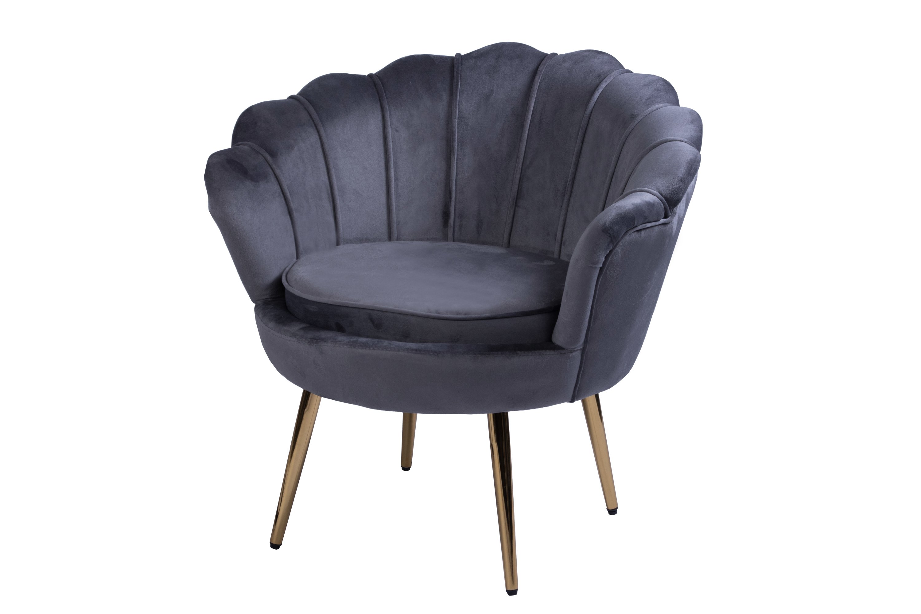  Armlehnsessel Polstersessel Samt Anthrazit Retro-Look BIG CHAIR