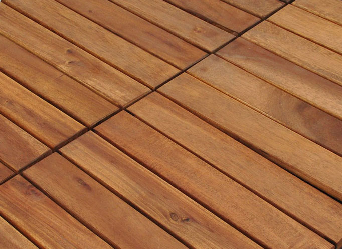 Holzfliesen Set 66 Stück = 6 m ² Akazie Modell 01