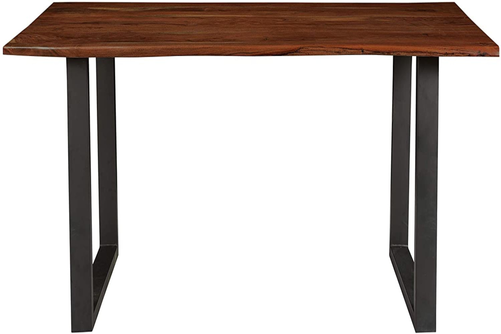  Esstisch Baumkante massiv Akazie nussbaum 140x75 cm U-Gestell schwarz INSA