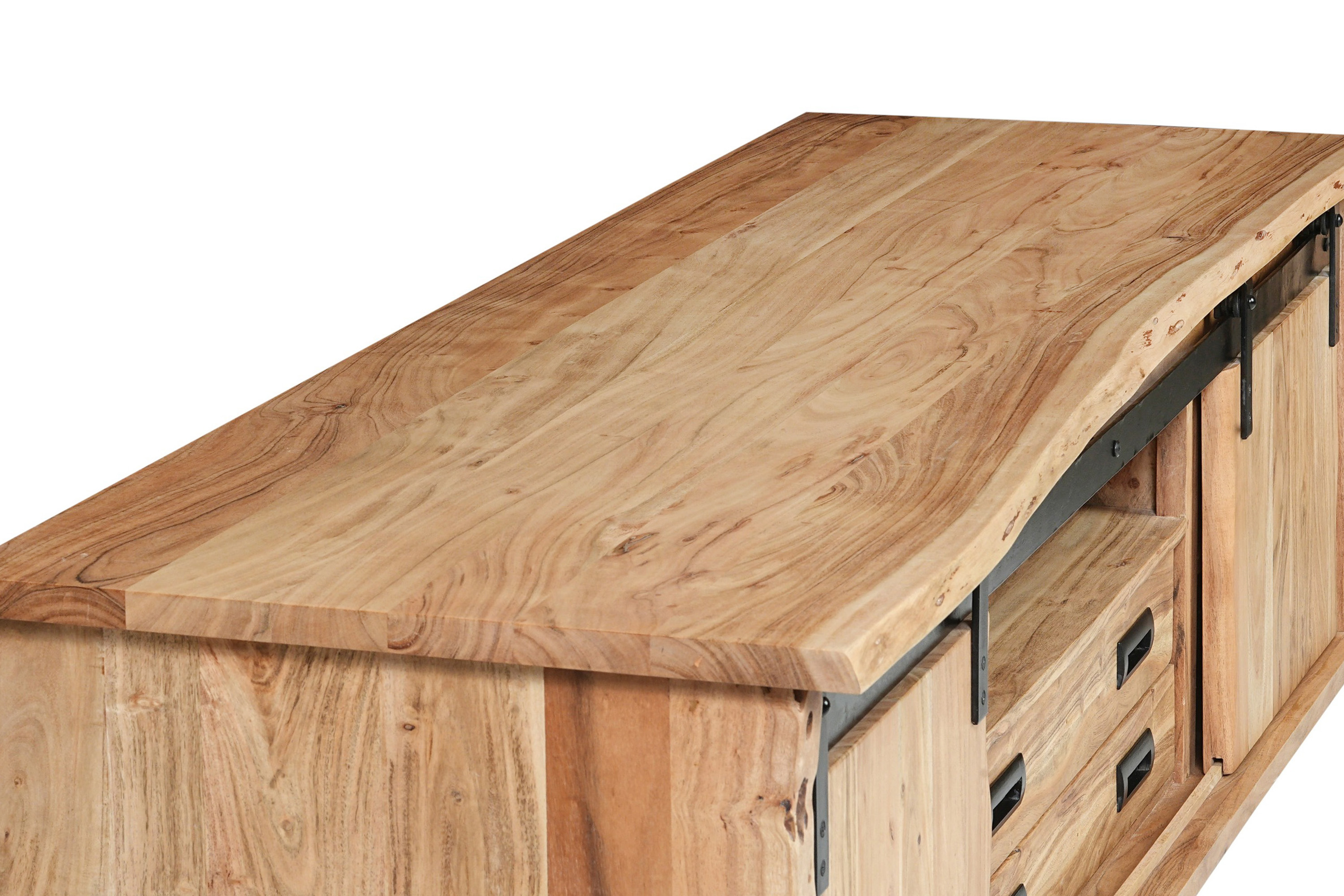Lowboard Baumkante 180 x 55 x 50 cm Akazienholz massiv naturfarben LIAN I