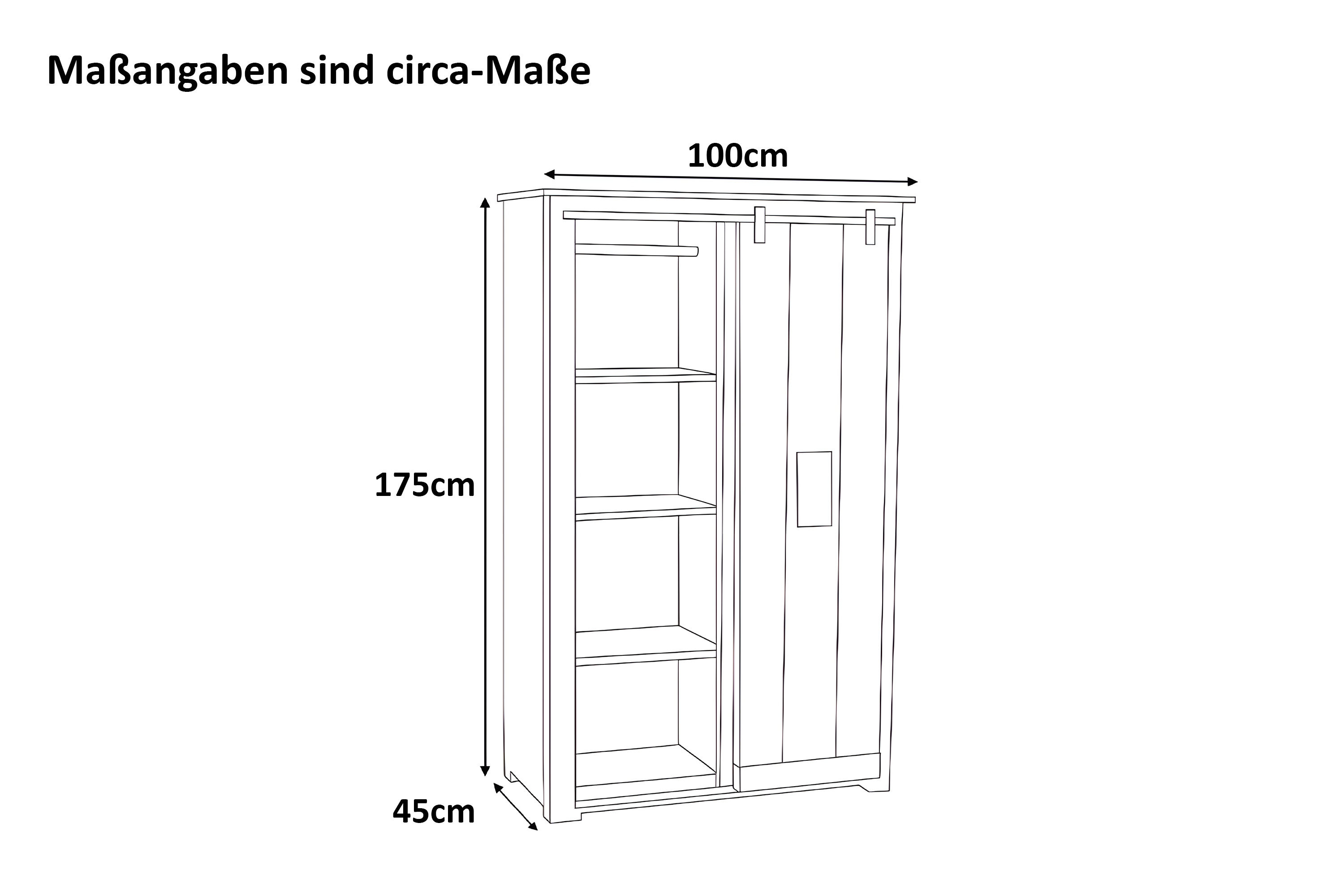 Kleiderschrank 175 x 100 x 45 cm Akazienholz massiv nussbaumfarben LIBRO