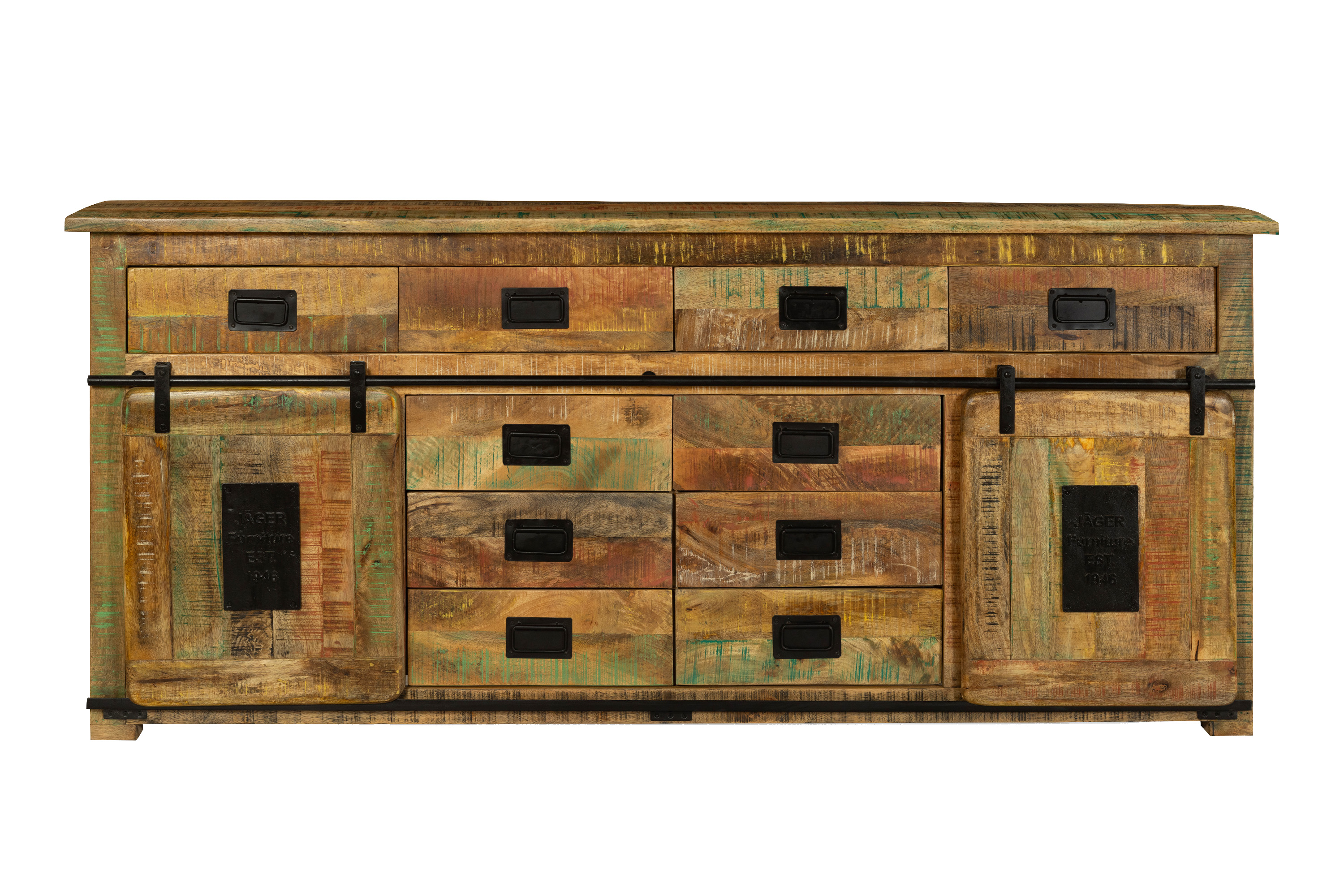 Sideboard Kommode Mango massiv vielfarbig 200 x 90 x 45 cm LIBRO