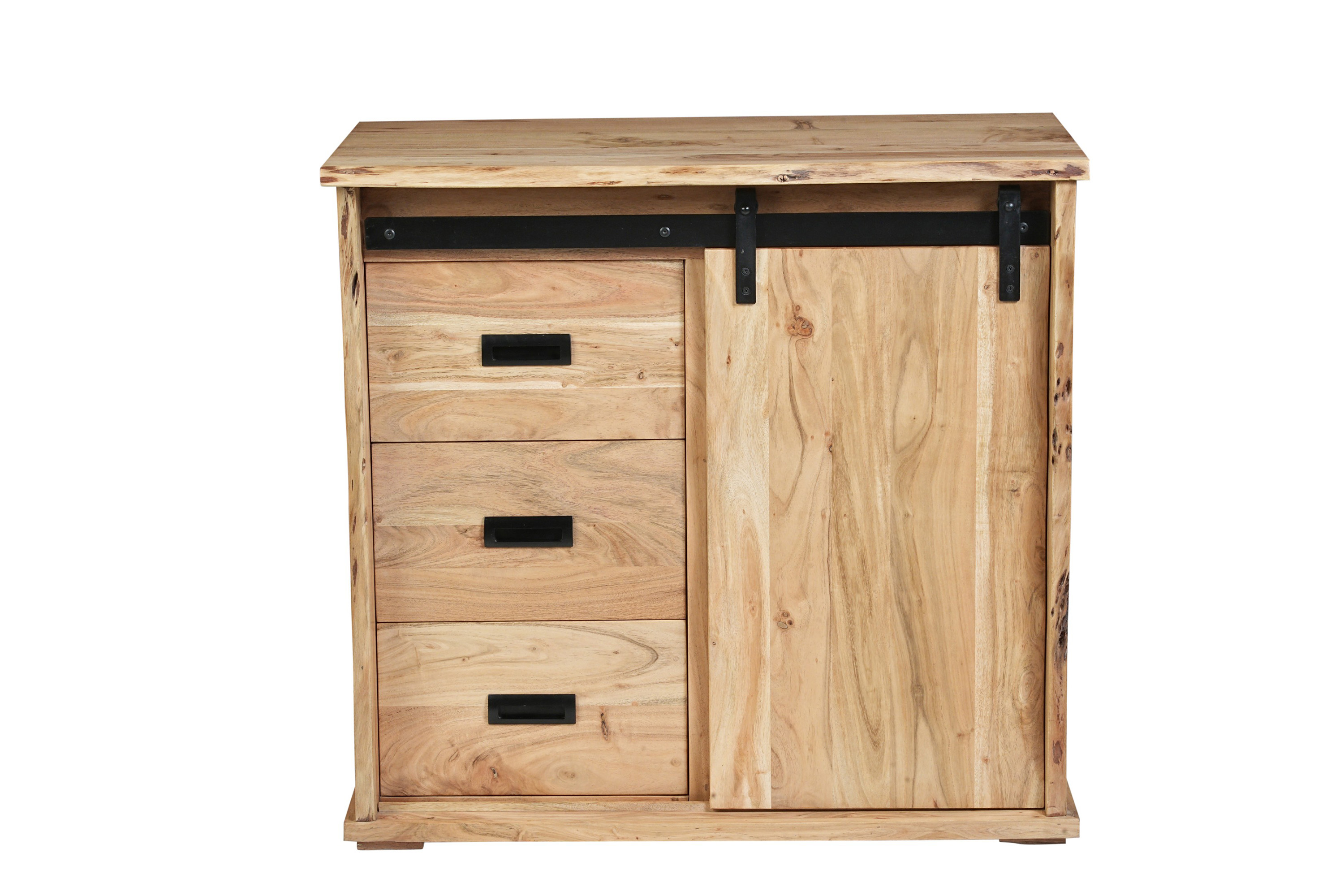 Sideboard Baumkante 90 x 45 x 85 cm Akazienholz massiv naturfarben LIAN V