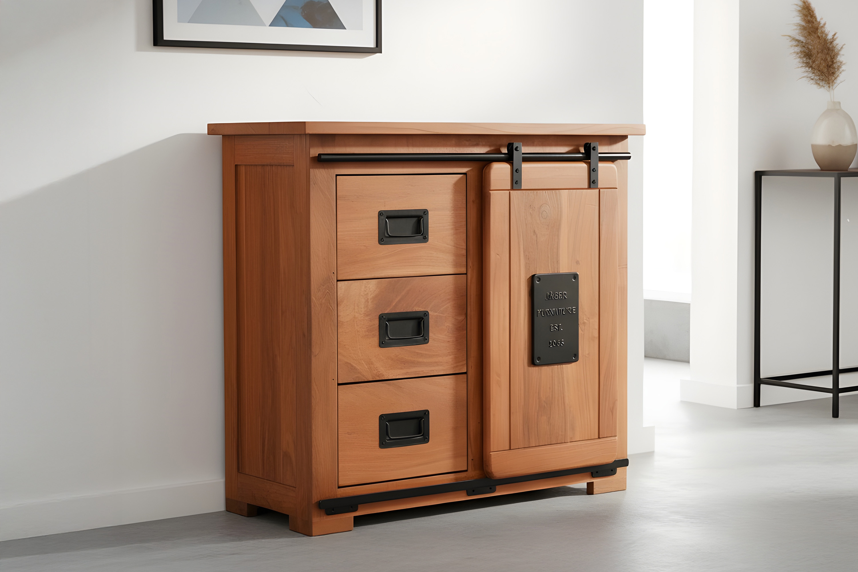 Sideboard Akazie massiv nussbaumfarben 90 x 45 x 85 cm LIBRO