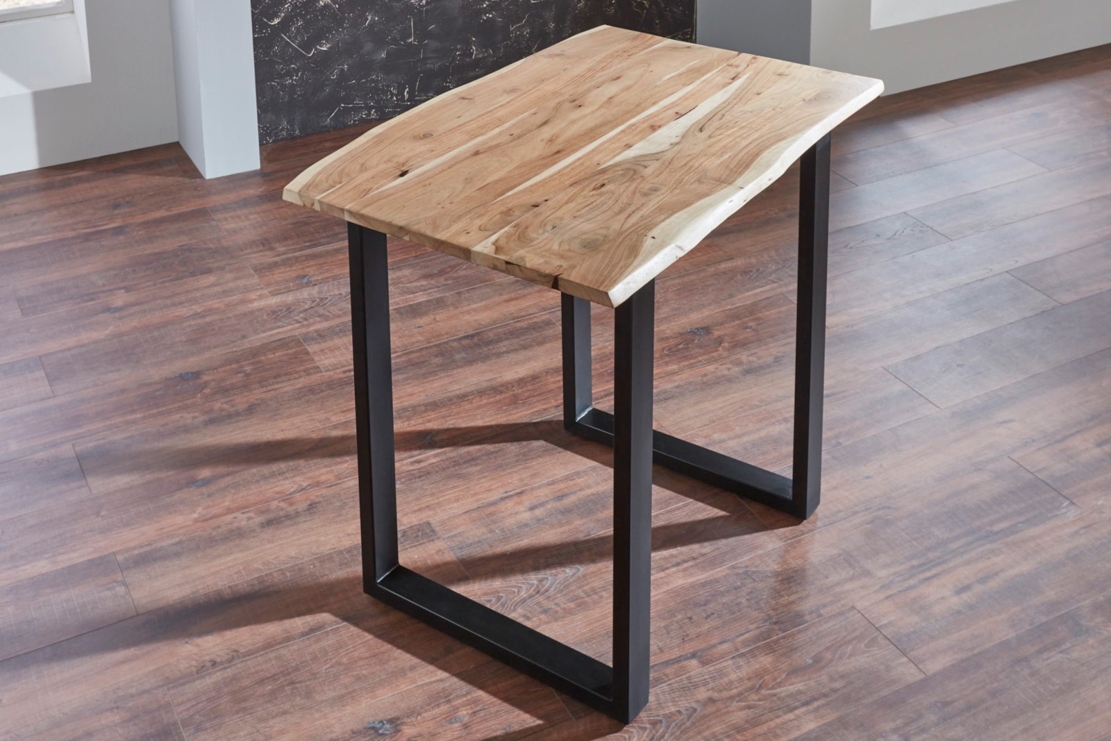  Bartisch Baumkante massiv Akazie natur 120 x 80 schwarz Quebec
